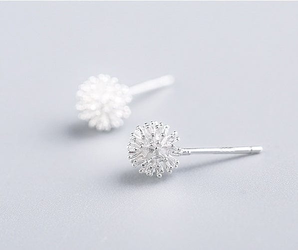 S925 Sterling Silver Dandelion Flower Ear Studs for Women - Elegant Floral Earrings for Daily Wear, Parties & Gifts