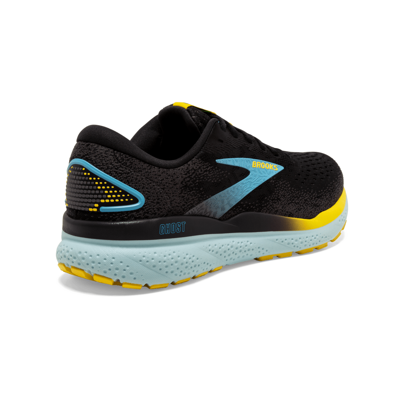Brooks Ghost 16 Running Shoes for Men - Wide 2E Width - Black/Iron/Blue - Cushioned Support for Road Running, Jogging & Marathon Training