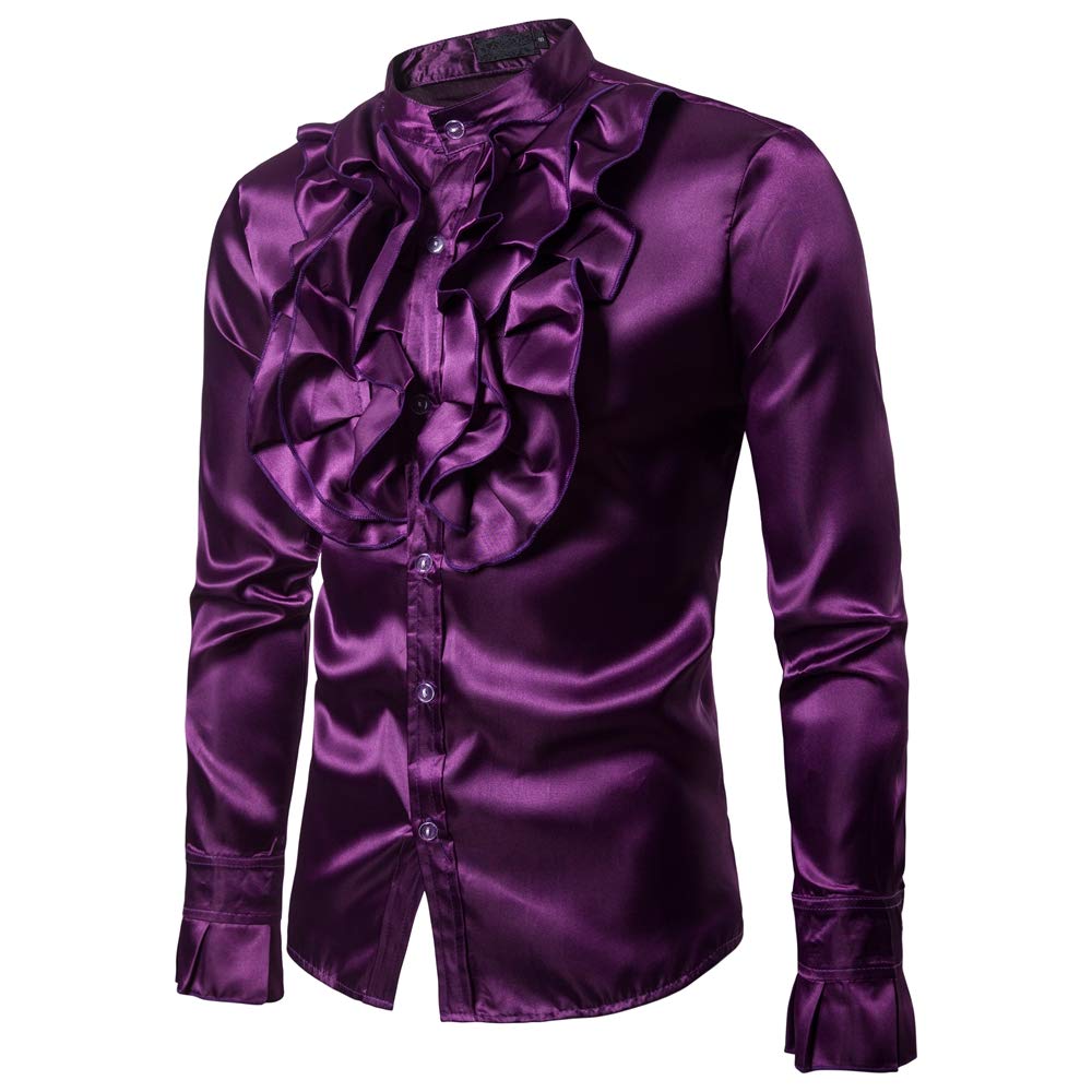 Men's Floral Long Sleeve Dress Shirts for Wedding, Prom & Party - Stylish Button Down Formal Shirts for Business, Office & Special Occasions