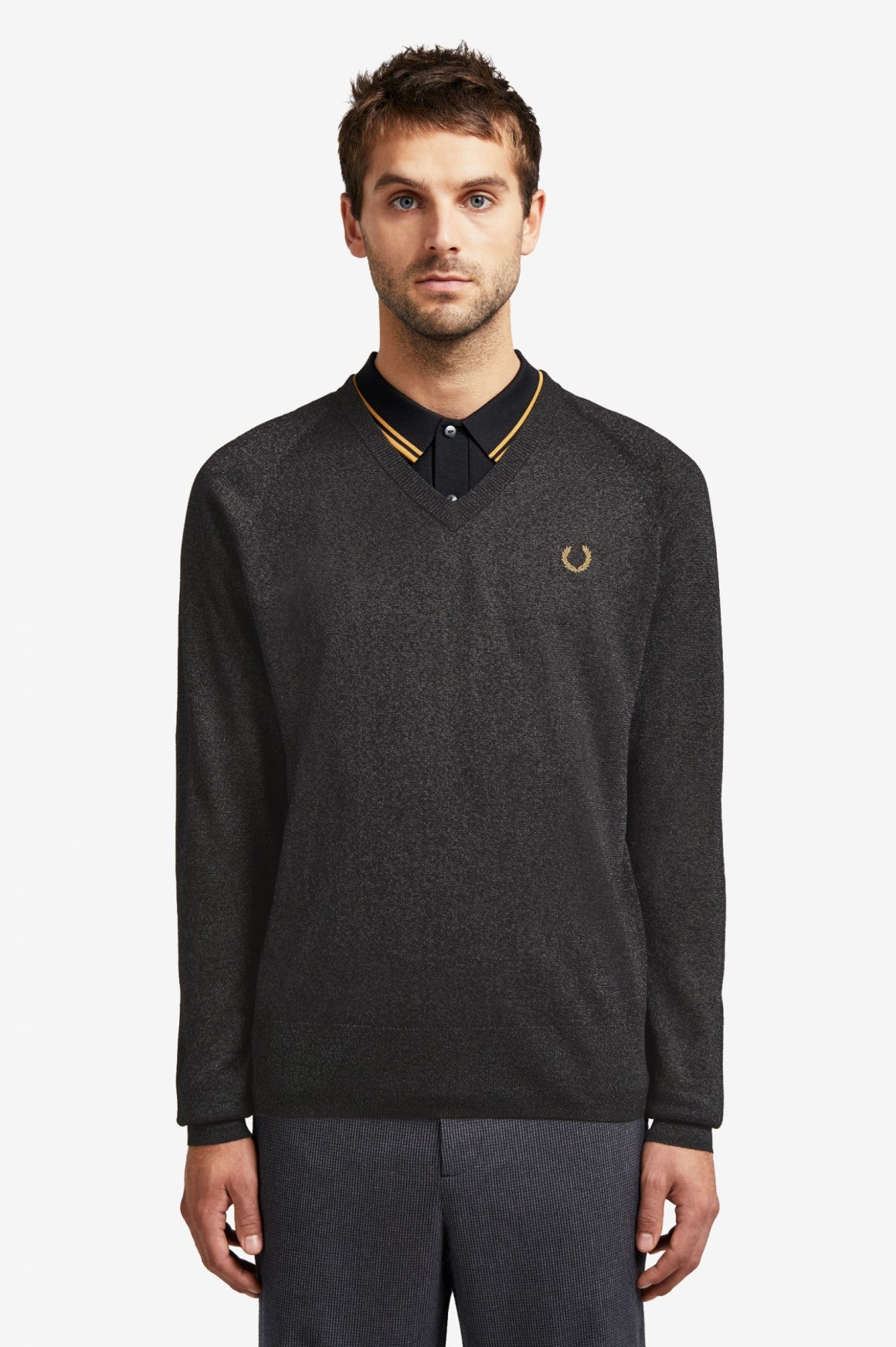 Miles Cain V-Neck Sweater for Men - Gunmetal Gray Knit Pullover | Casual & Business Wear | Perfect for Office, Dates & Winter Outfits