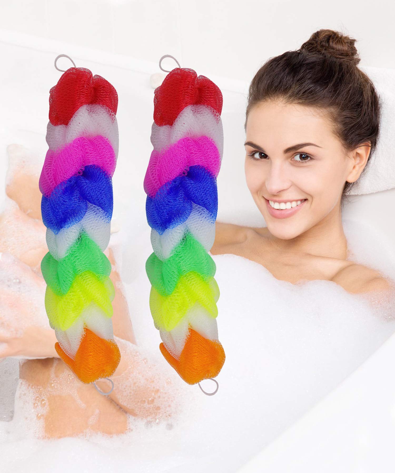 Ekan Bathing Body Cleansing Sponge Loofah Back Scrubber Set of 2 - Exfoliating Shower Sponge for Men & Women, 20 Gram (Pack of 1) - Perfect for Deep Cleansing, Dead Skin Removal & Spa-Like Shower Experience