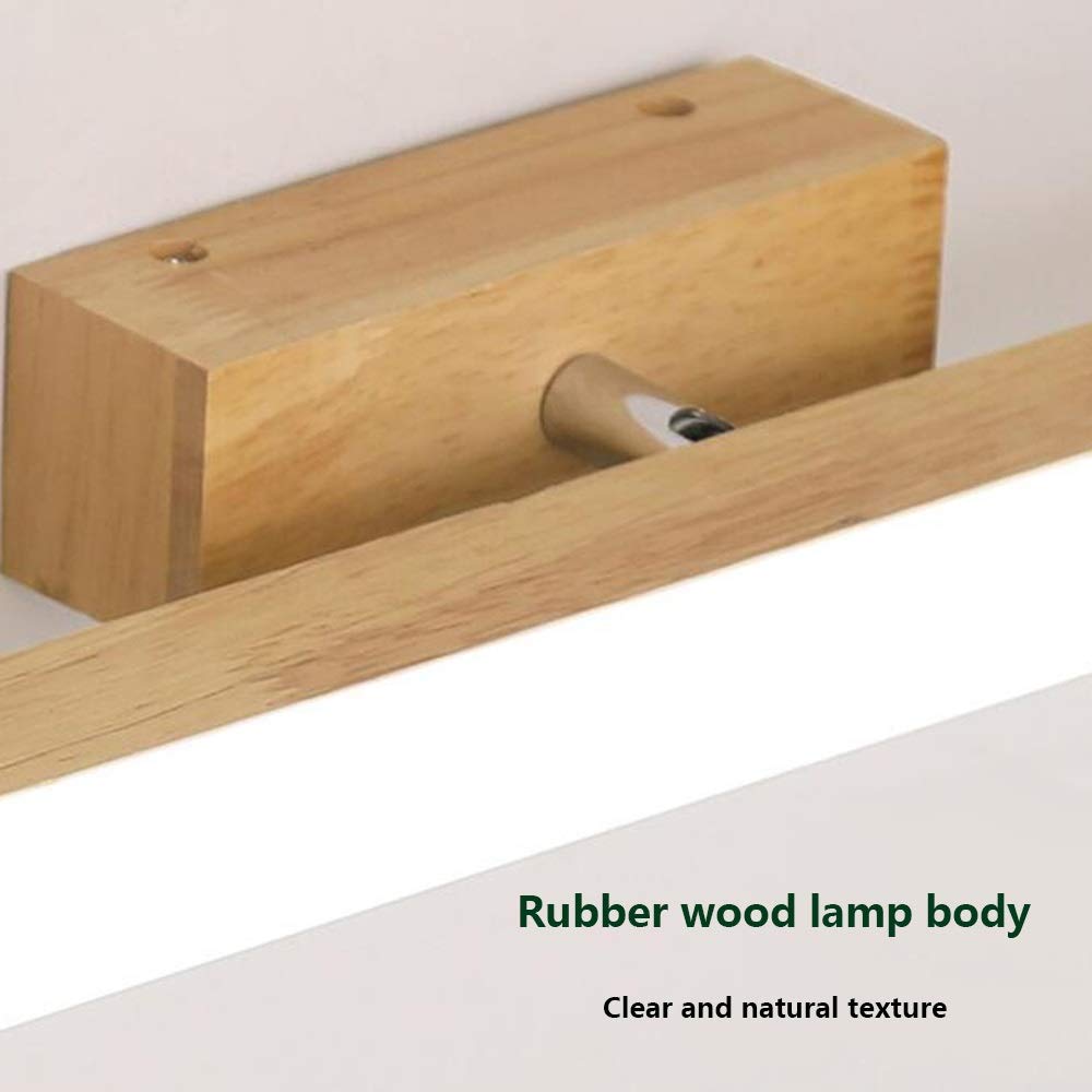 LED Vanity Light - Wood Mirror Lamp for Bathroom, Living Room & Makeup Area - Wall Mount Cabinet Lighting in 3 Sizes - Perfect for Dressing Table, Spa Decor & Home Vanity Setup