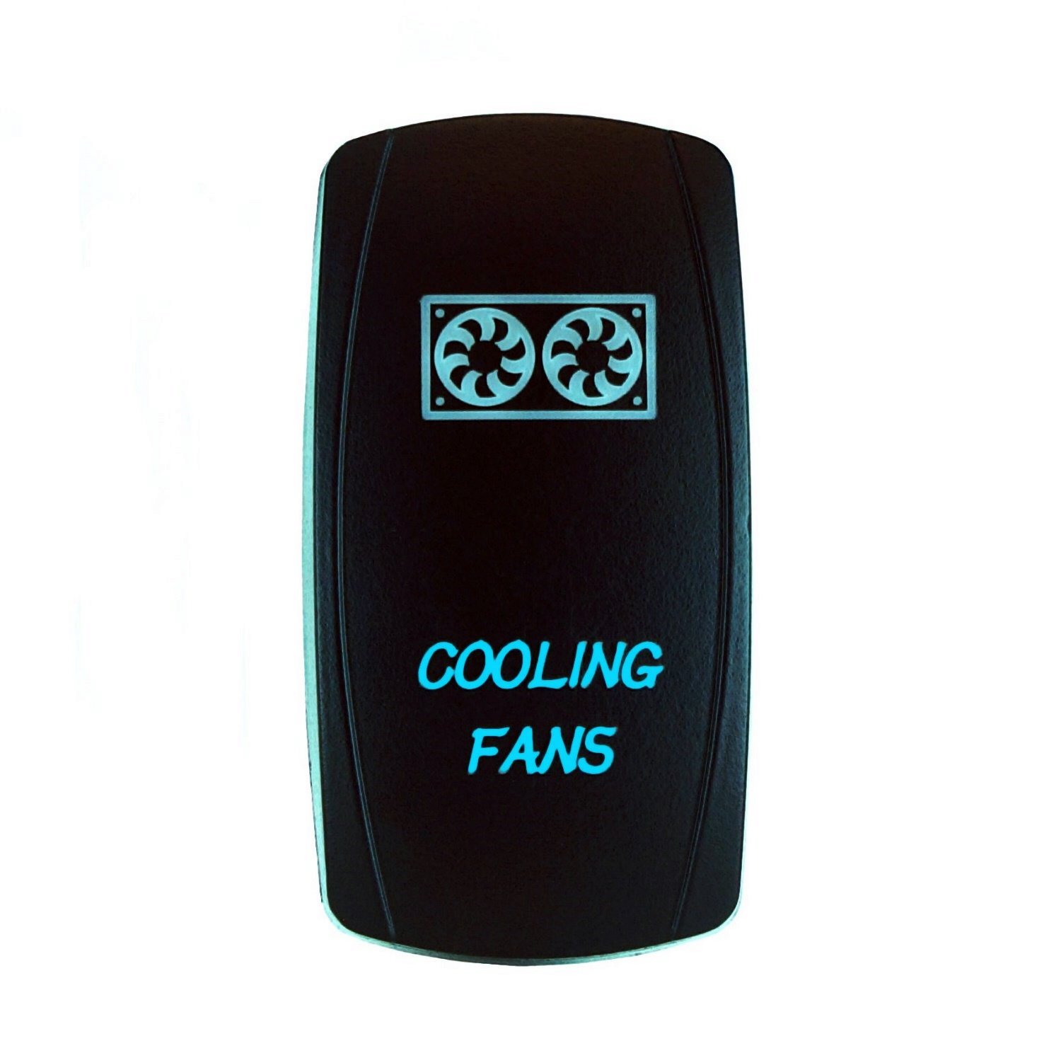 STV Motorsports 12V 20A Blue LED Rocker Switch with Laser Cooling Fans - On/Off Toggle for Car, Boat, RV & Off-Road Vehicles - Perfect for Engine Cooling & Electrical Systems