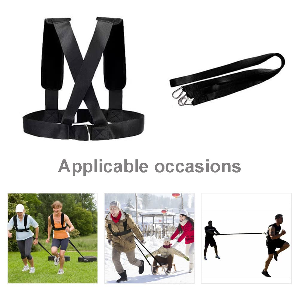 DZOZO Sled Harness Belt - Workout Harness with Pull Strap for Strength Training & Resistance Exercises - Speed Trainer Vest for Fitness & Sports Equipment - Perfect for Gym, CrossFit, and Outdoor Training