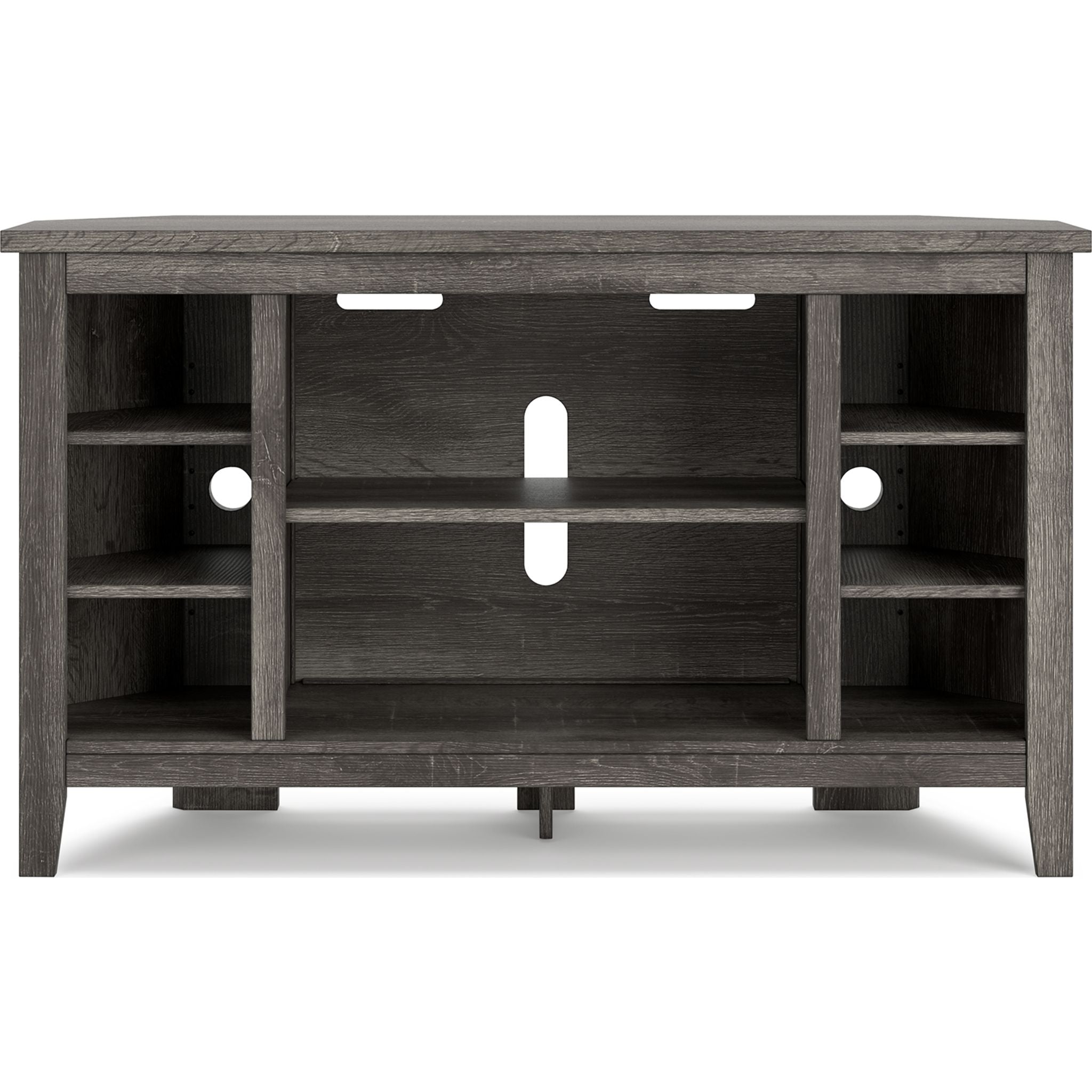Arlenbry Corner TV Stand in Gray - Modern Space-Saving Entertainment Center for Living Room & Bedroom