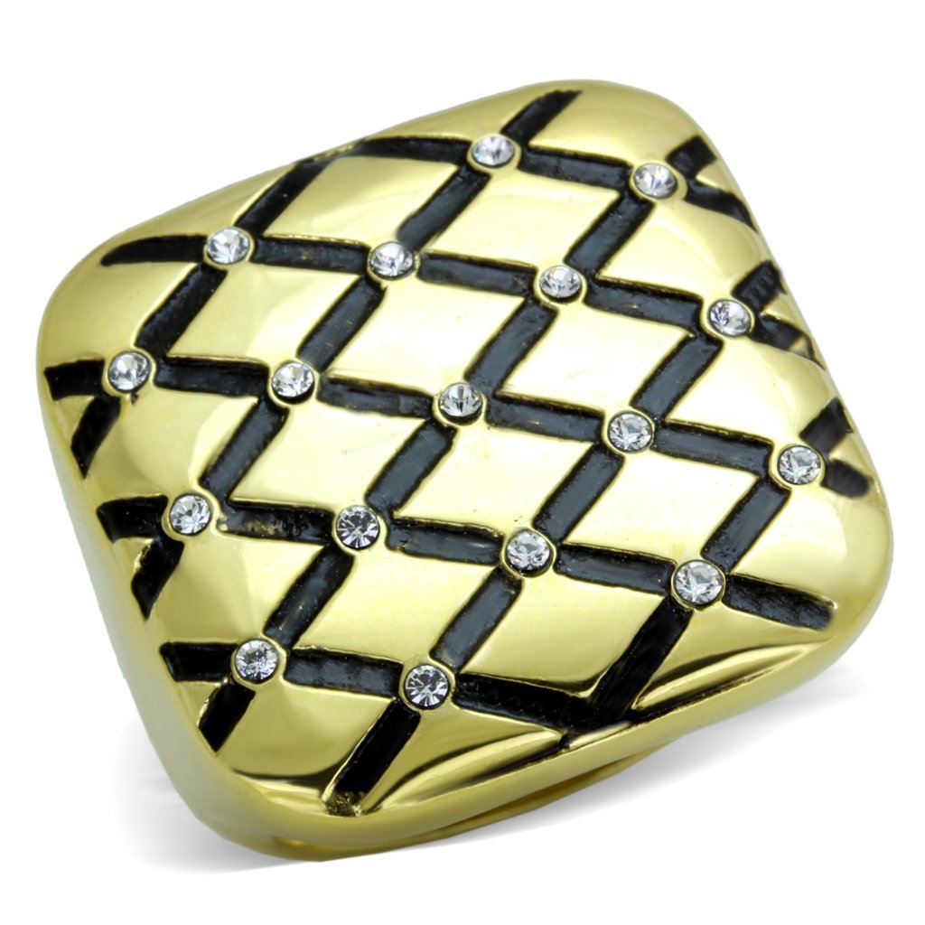 14K Gold Plated Crystal Ring for Women - Fashion Jewelry for Daily Wear & Parties