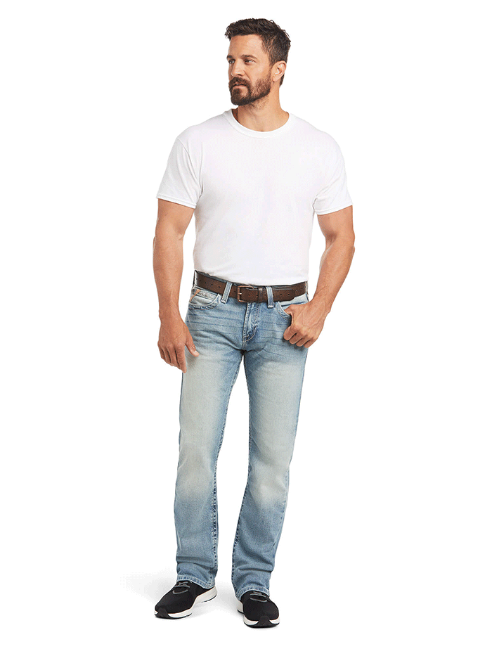 Ariat Men's M7 Rocker Stretch Stirling Stackable Straight Leg Jean Shasta - Comfortable Work & Casual Denim Pants for Ranch, Riding & Everyday Wear
