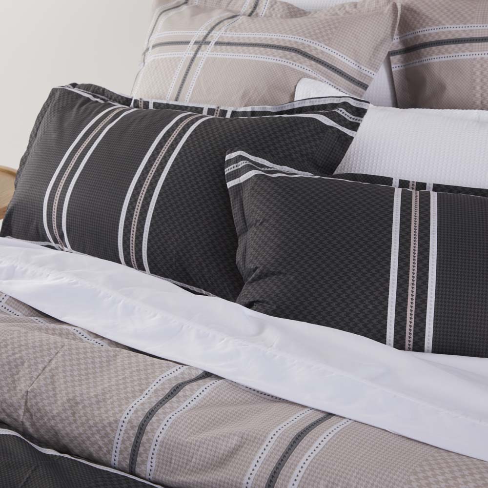 Charlie Slate Quilt Cover Set - Premium Single Bed Size (39