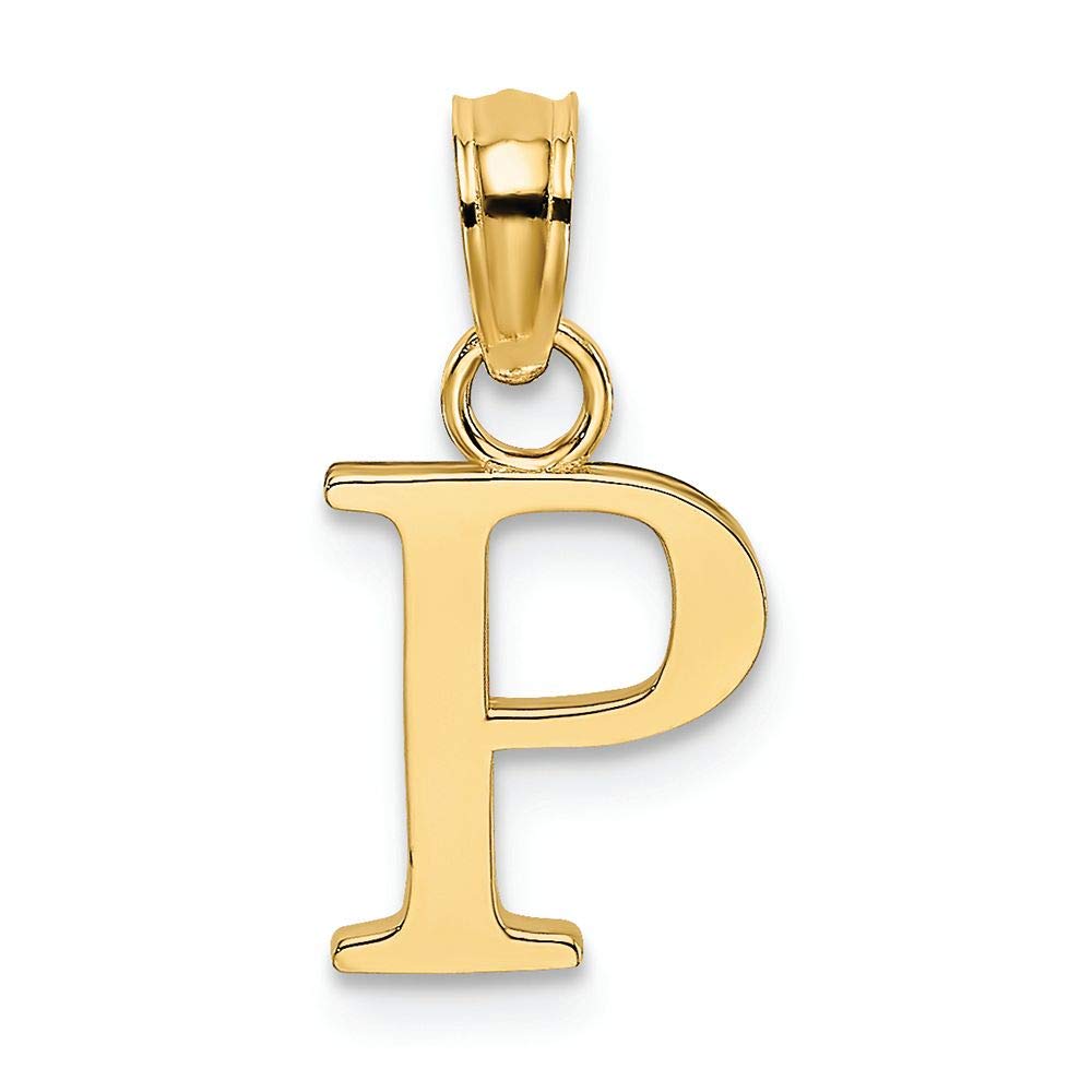 14K Yellow Gold Initial P Charm Pendant - Personalized Letter P Jewelry Gift for Women - Perfect for Birthdays, Anniversaries & Everyday Elegance