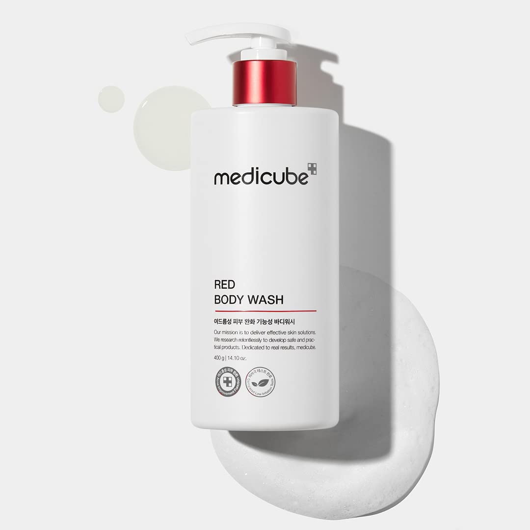 Medicube Red Acne Body Wash - 400ml Acne Treatment Shower Gel for Back & Body Breakouts | Gentle Cleansing Formula for Sensitive Skin | Perfect for Daily Use in Shower Routine
