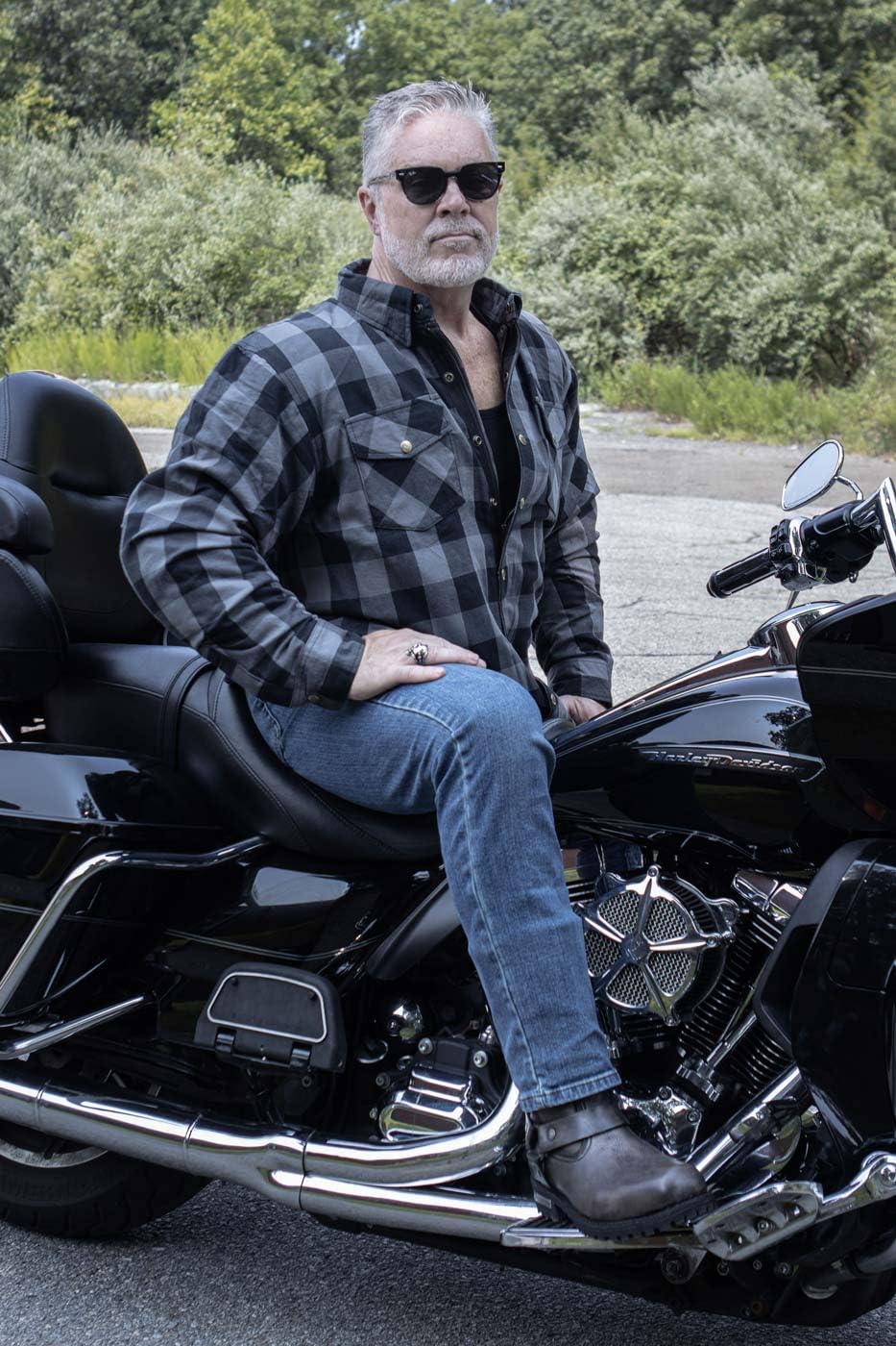 Milwaukee Leather MPM1630 Men's Armored Flannel Shirt with Aramid DuPont Fibers - Durable Motorcycle Riding Gear for Cold Weather Protection