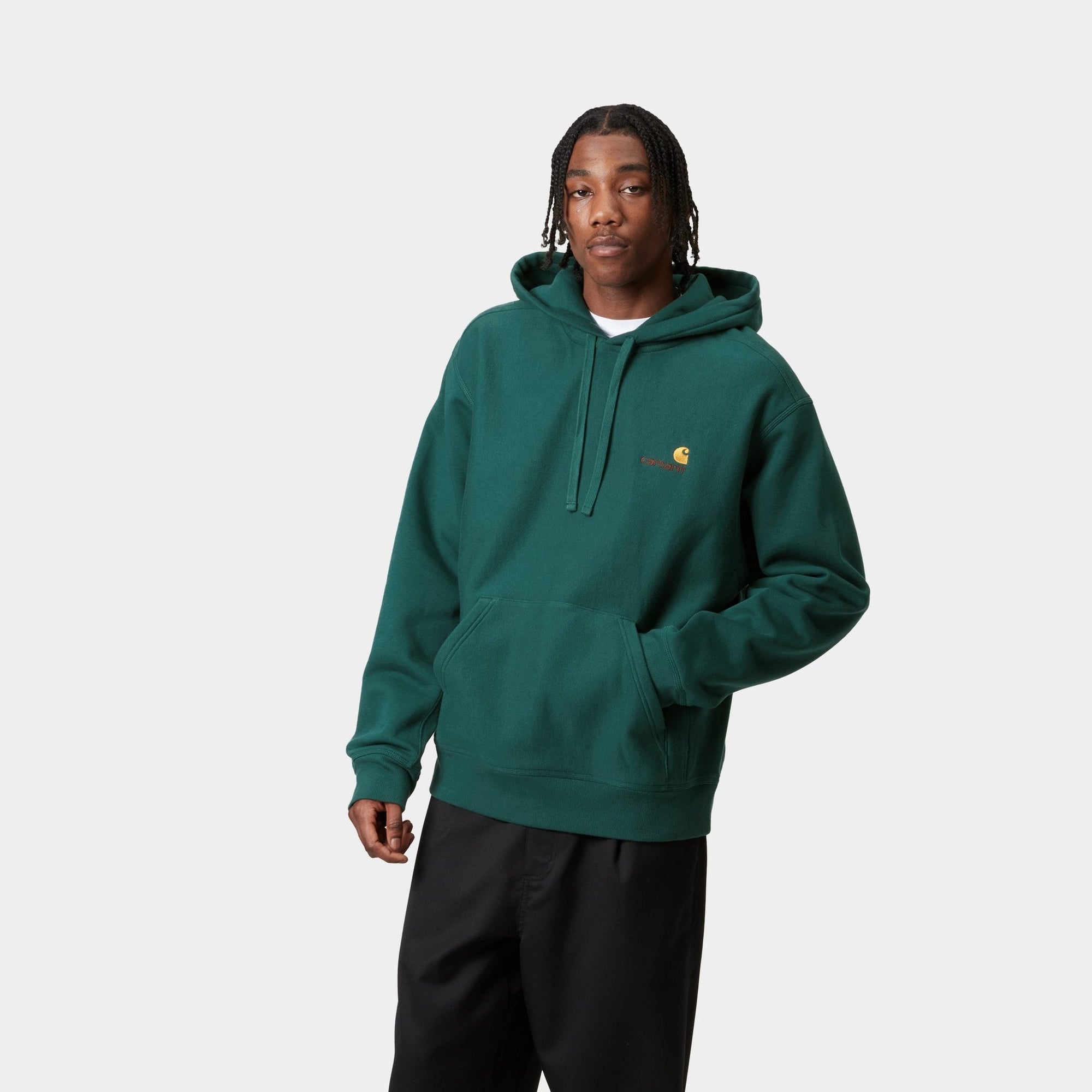 American Script Hooded Sweatshirt | Malachite Green | Cozy Pullover for Casual Wear & Street Style