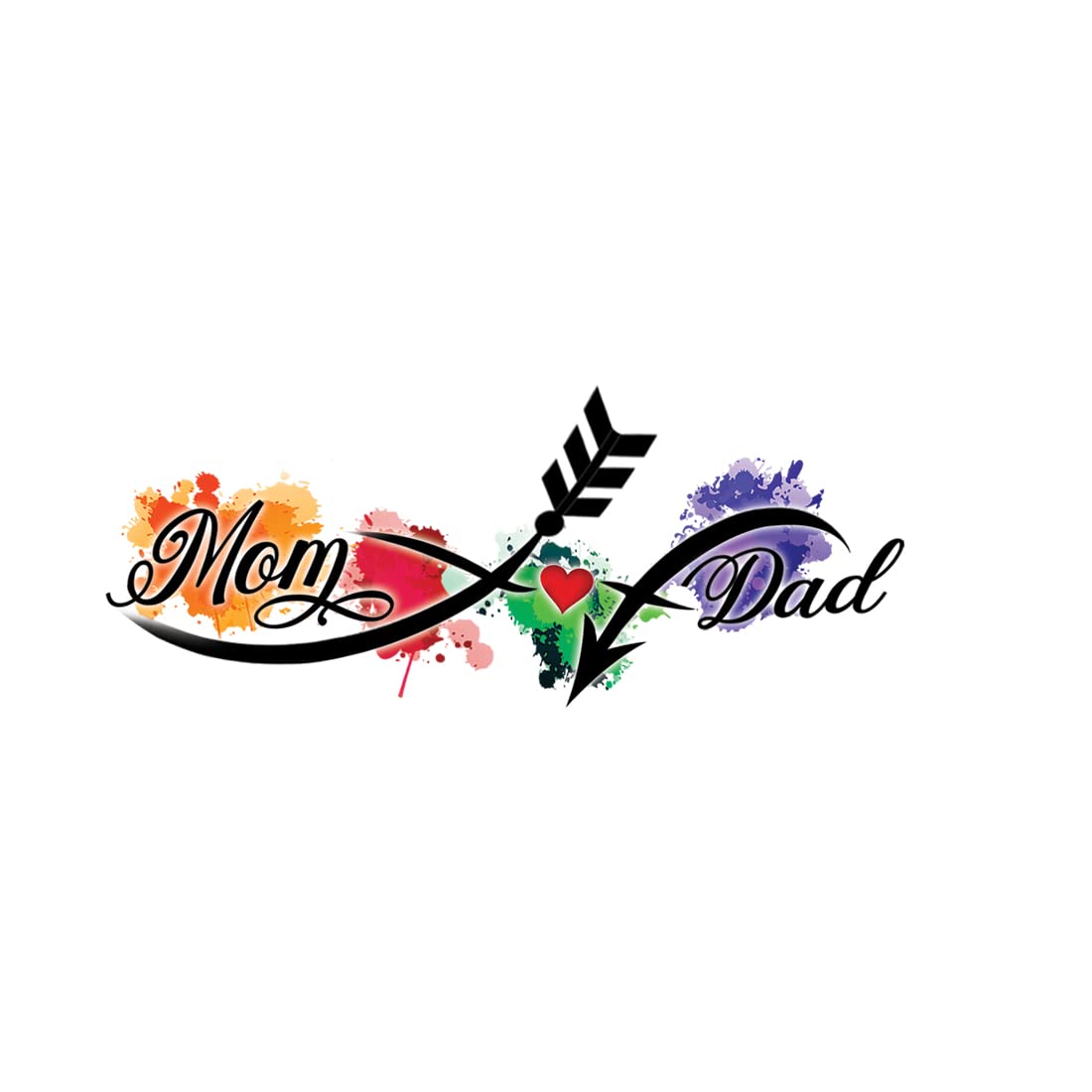 Waterproof Temporary Tattoos for Kids - Mom & Dad Arrow Design - Safe, Fun Body Art for Boys & Girls - Perfect for Parties, Halloween & Family Events