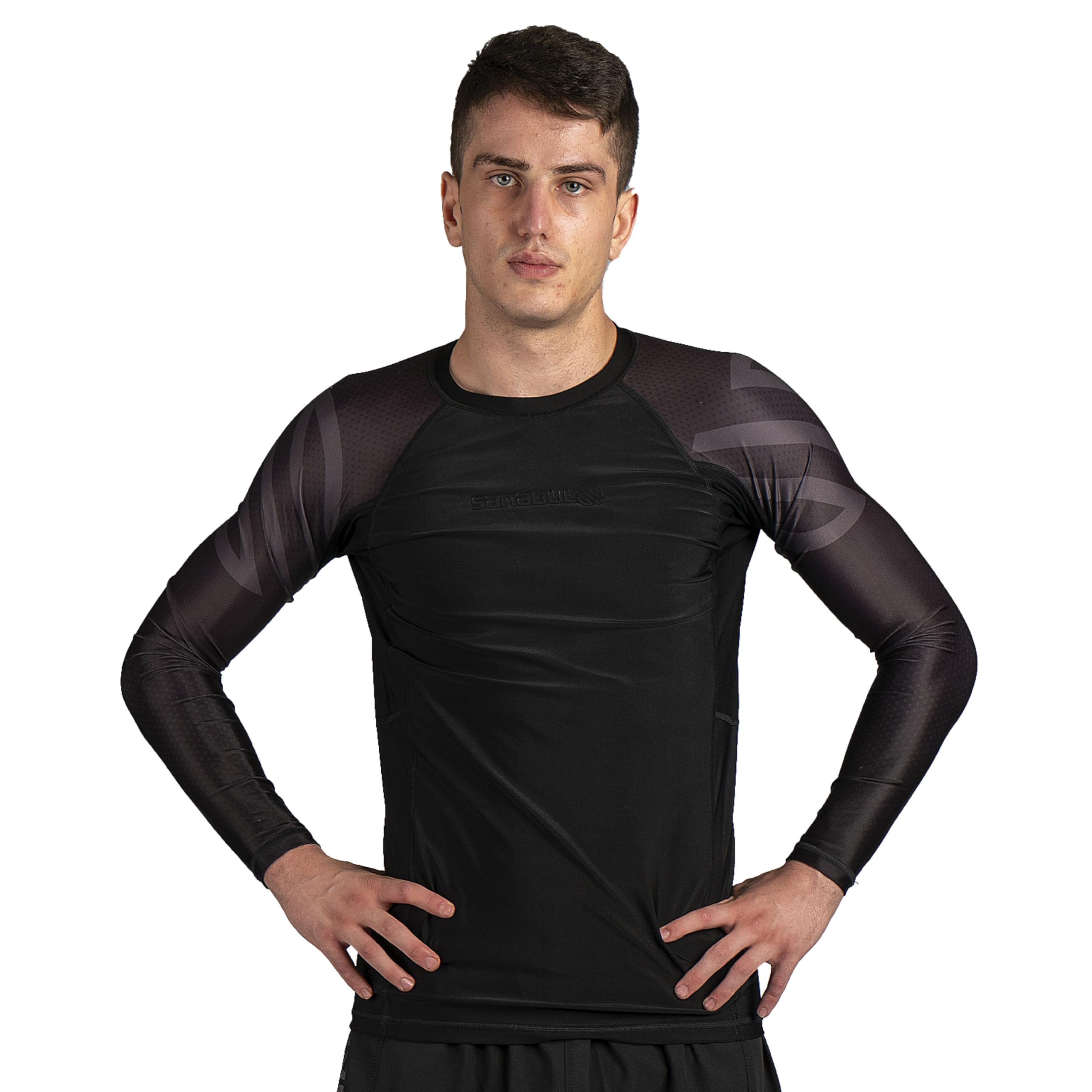Sanabul Men's Long Sleeve Compression Shirts - MMA BJJ Rash Guard for Training & Workouts - Moisture Wicking Athletic Shirt for CrossFit, Martial Arts & Gym - Perfect for MMA Fighters, BJJ Practitioners & Fitness Enthusiasts