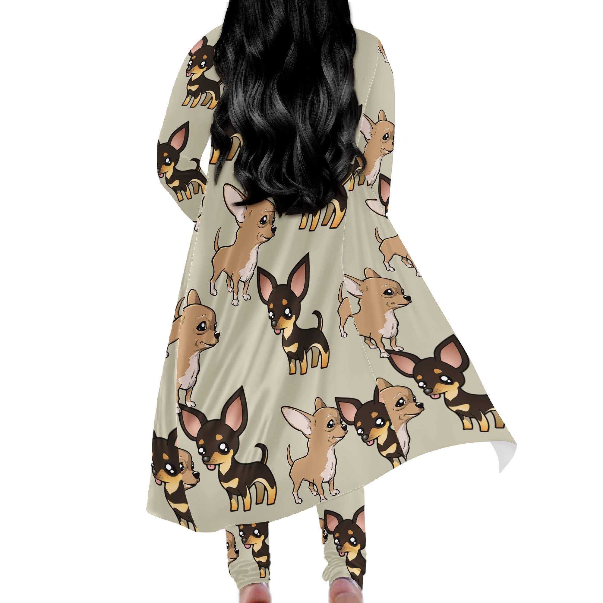 Women's Long Sleeve Cardigan & High Waist Pants Outfit Set - 2 Piece Casual Loungewear for Home, Office & Fall Fashion