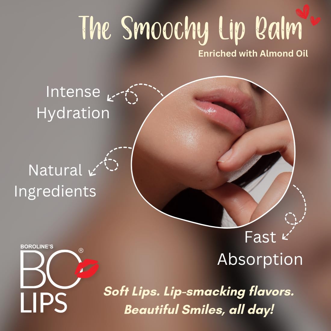 BOROLINE Bo Lips Nourishing Lip Balm - Strawberry, Vanilla & Chocolate Flavored with Natural Almond Oil - Pack of 3 for Soft Glossy Lips | Perfect for Daily Hydration, Winter Care & On-the-Go Lip Protection