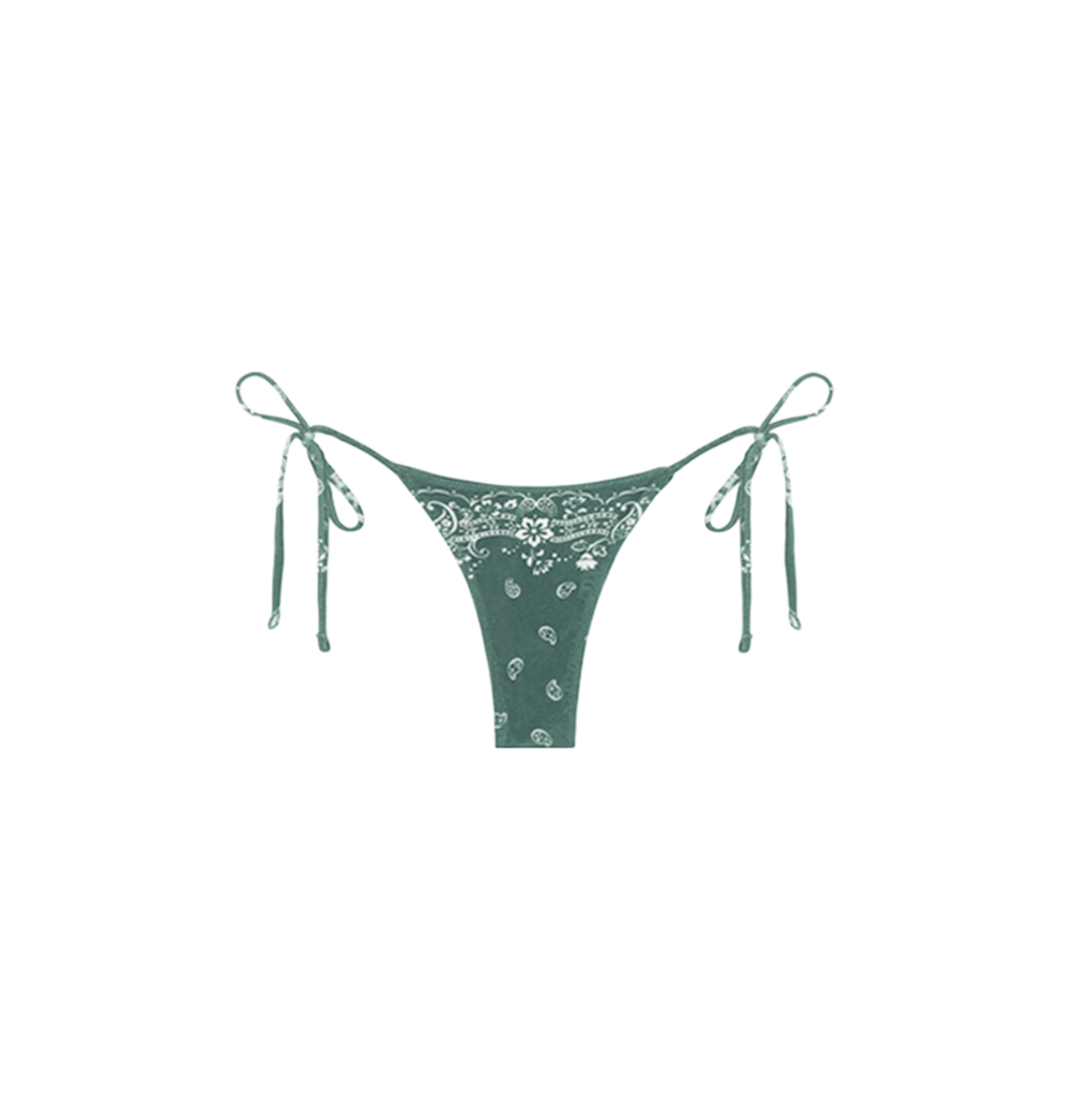Eco-Friendly Terry Bandana Bikini Bottom - Palma Print Swimwear for Beach, Pool & Summer Vacations