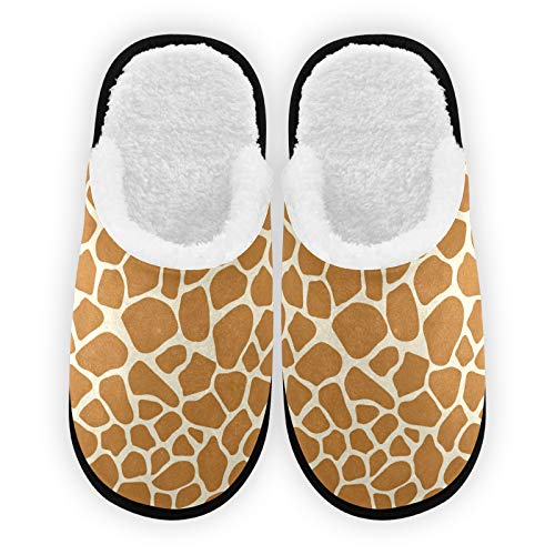 Men's & Women's Plush Lined Warm House Slippers - Soft Coral Fleece with Giraffe Texture for Indoor, Outdoor & Spa Use - Cozy Comfort for Winter, Home Relaxation & Gift Giving