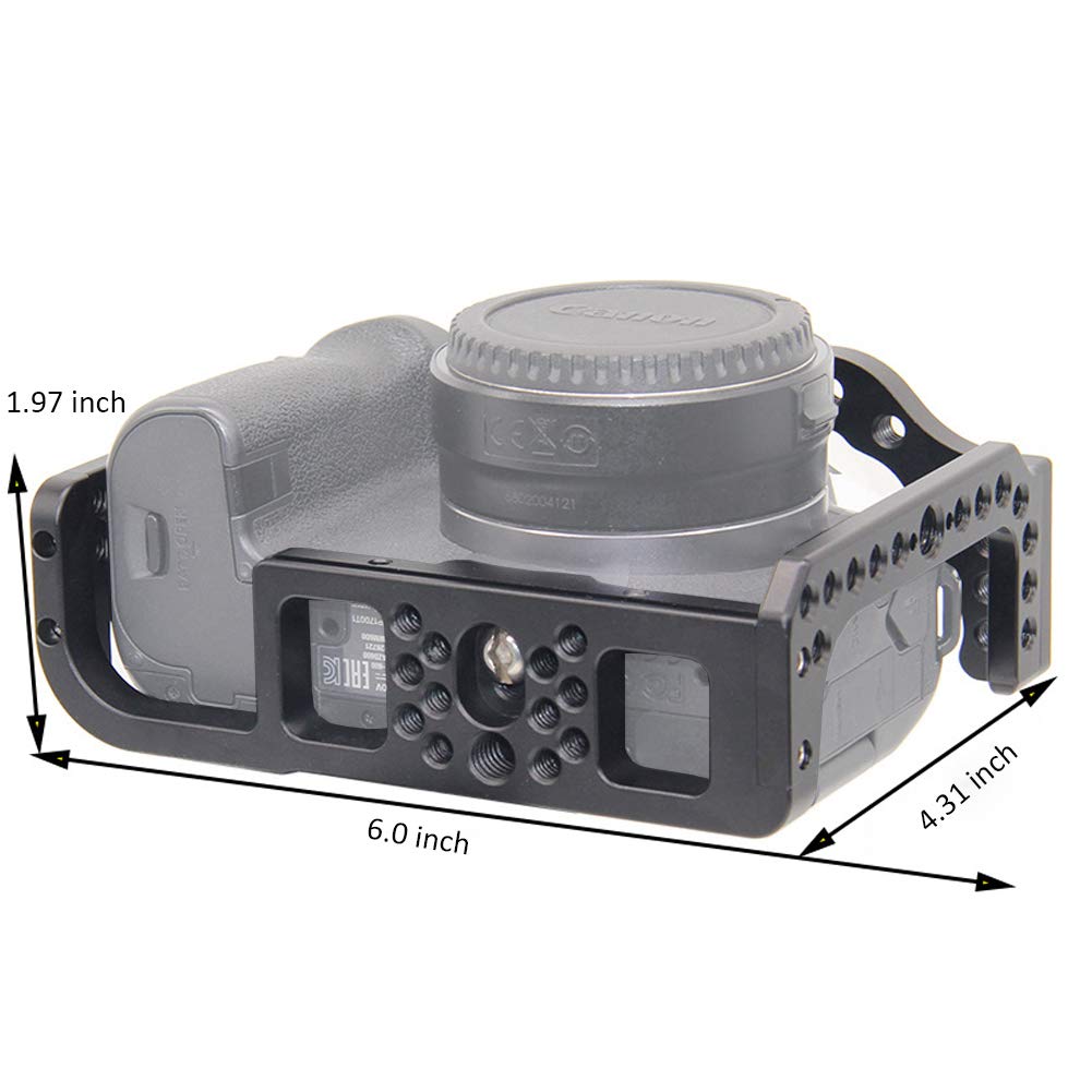 Canon EOS R Camera Cage Rig - Cold Shoe & Thread Holes for Video Shooting
