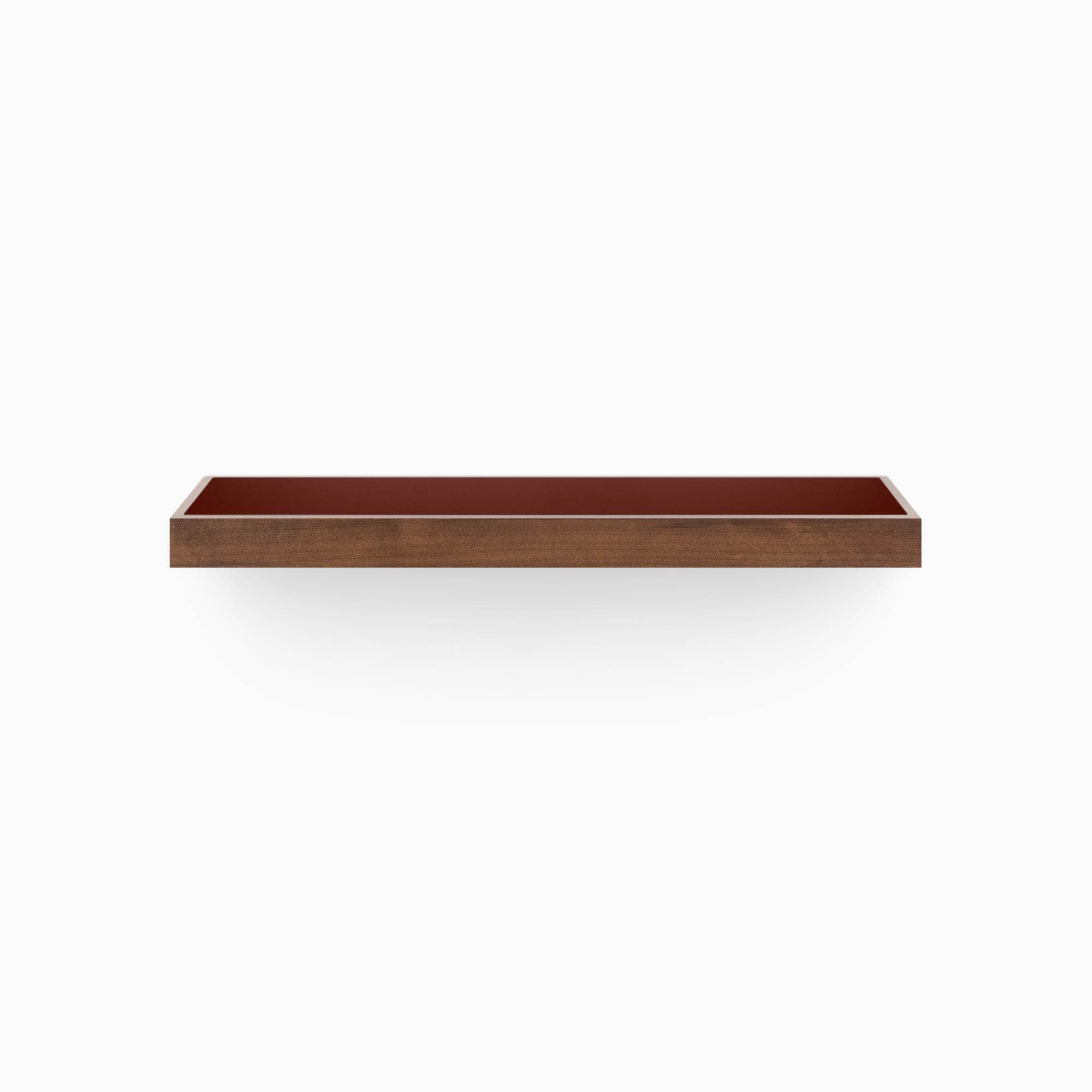 Aksel Inlay Espresso Floating Shelf - Modern Wood Wall Shelf for Kitchen, Bathroom & Living Room Storage & Decor
