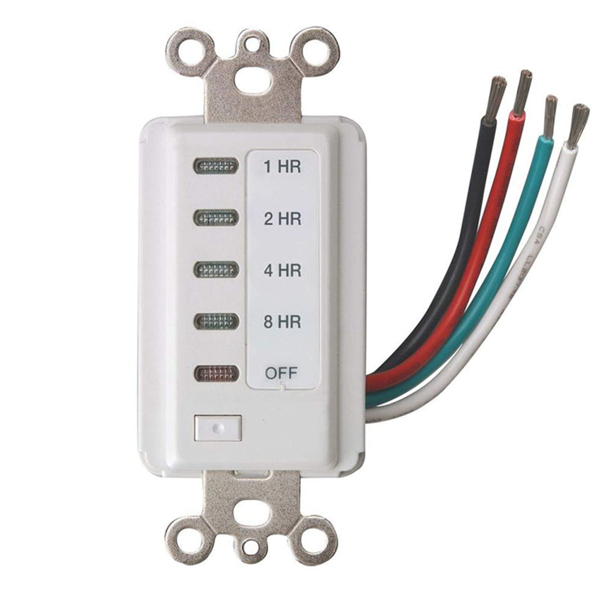 1/2/4/8 Hour Auto Shut Off Bathroom Fan Timer - White Wall Switch with Countdown Function | Perfect for Bathrooms, Kitchens & Laundry Rooms Ventilation Control