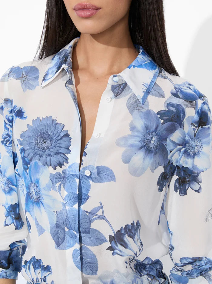 Alice & Olivia Women's Willa Placket Top - Elegant Button-Down Blouse for Work, Office & Casual Outfits | Perfect for Business Attire, Date Nights & Everyday Wear