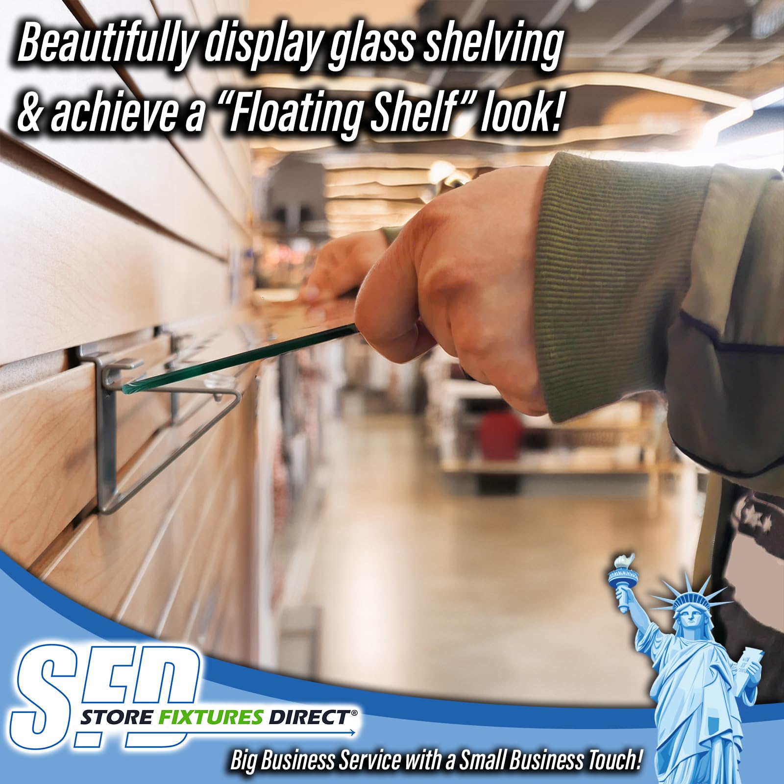 Low Profile Slatwall Glass Shelf Brackets - Silver 50 Pack for 12