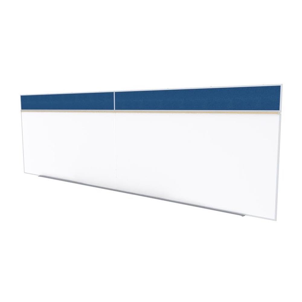 Ghent Vinyl 5' x 16' Bulletin & Magnetic Whiteboard Set in Navy Blue - Perfect for Office Meetings, Classroom Presentations & Home Organization
