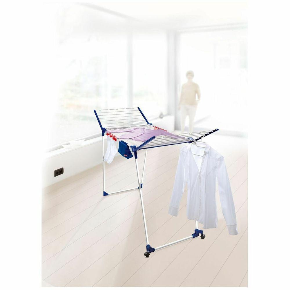 Leifheit Pegasus 200 Deluxe Mobile Clothes Drying Rack - Foldable Indoor/Outdoor Laundry Dryer for Home, Apartment & Patio Use