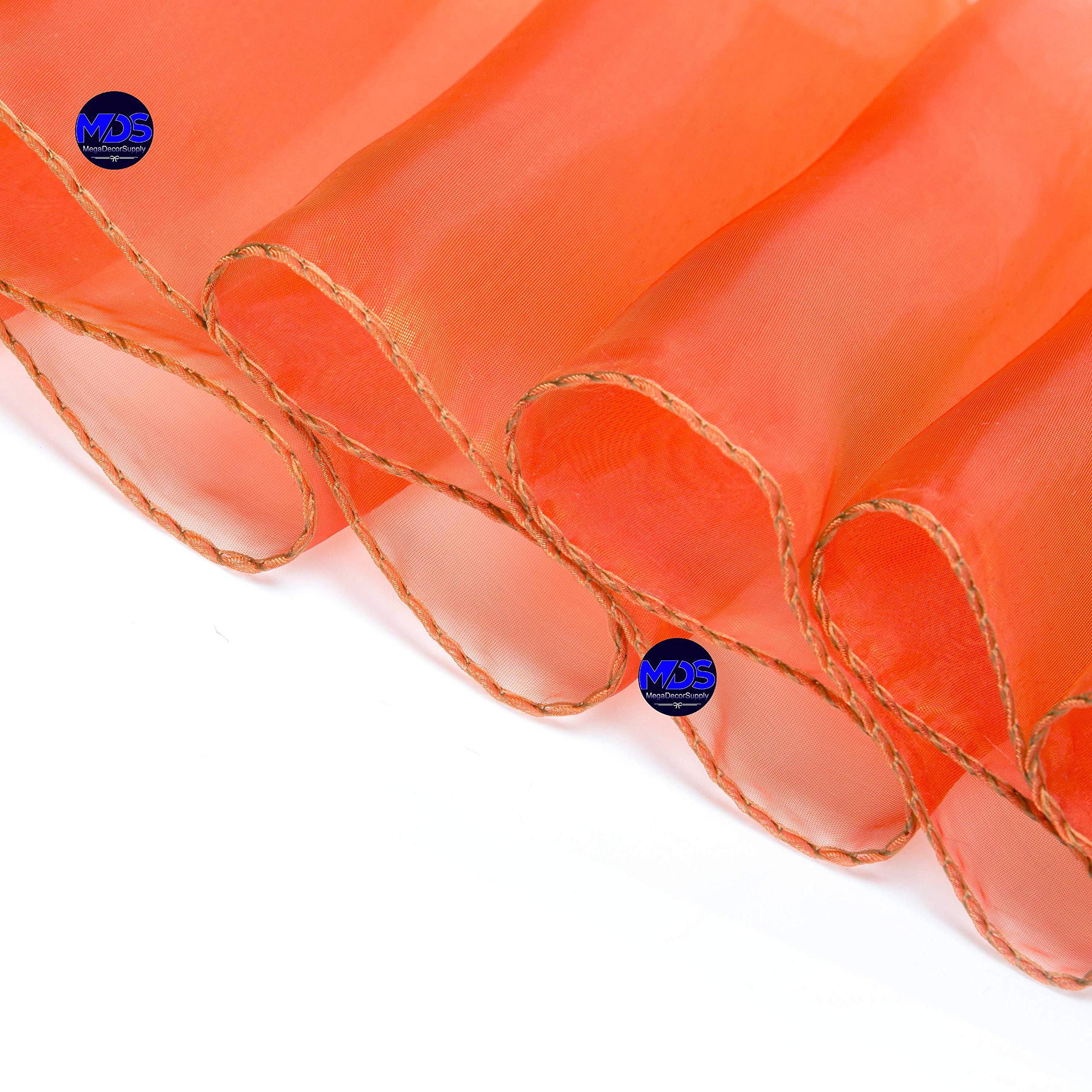 100 Pack Brunt Orange Organza Chair Sashes - Bulk Wedding Reception Bows, Banquet Decorations, Restaurant Chair Covers & Party Supplies for Elegant Events, Bridal Showers & Formal Dining Decor