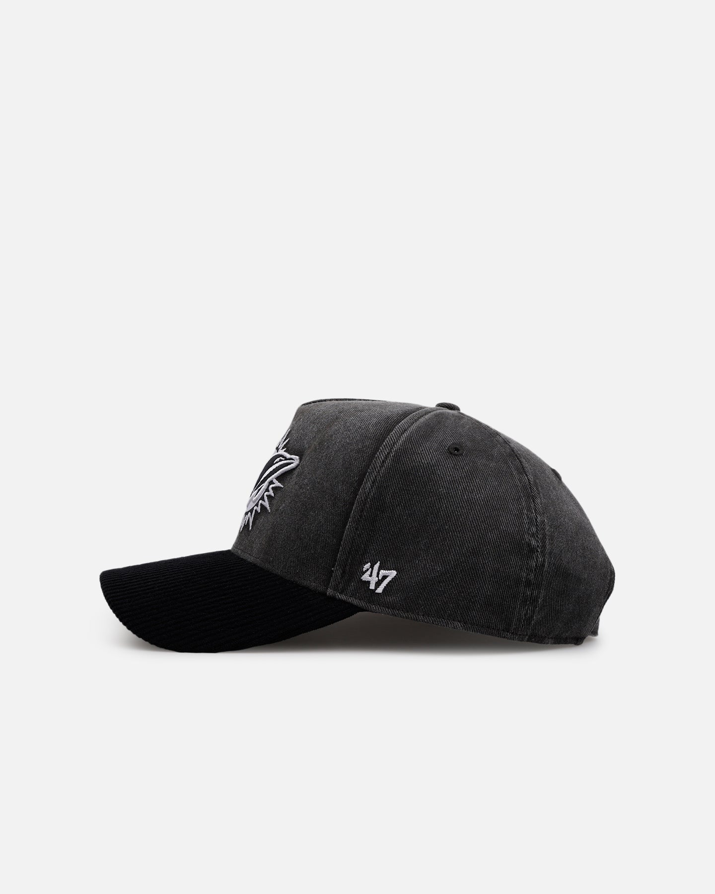 47 Brand Miami Dolphins 'Apollo Corduroy' 47 Offside DT Strapback Black Hat - Adjustable Snapback Cap for NFL Fans, Perfect for Game Day, Tailgating & Casual Wear