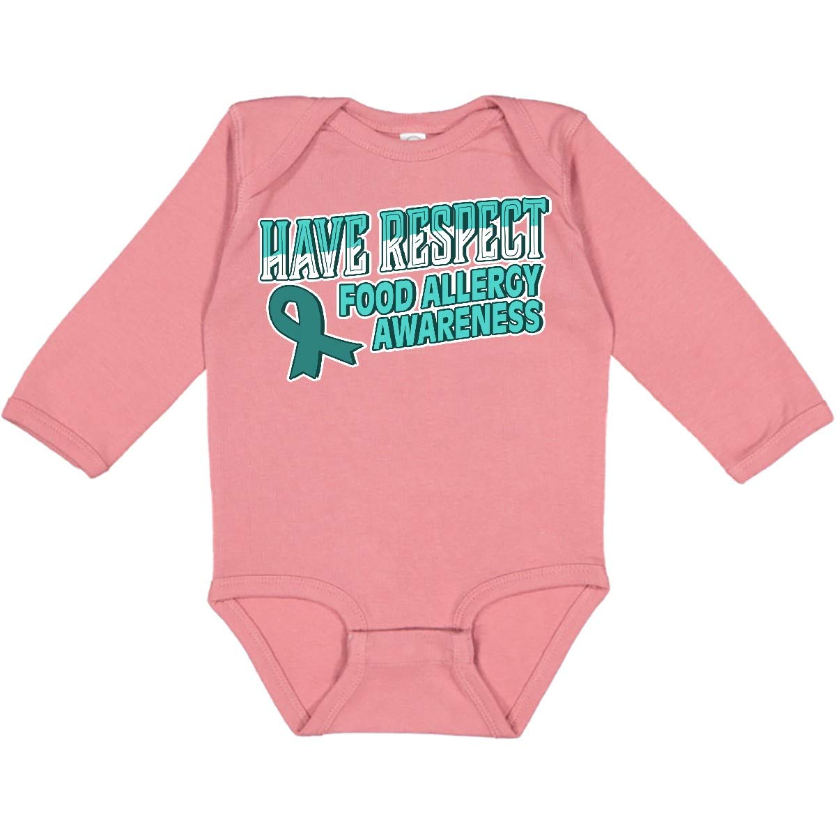 Inktastic Have Respect Food Allergy Awareness Long Sleeve Baby Bodysuit - Soft Cotton Infant Creeper for Allergy Awareness Events & Daily Wear