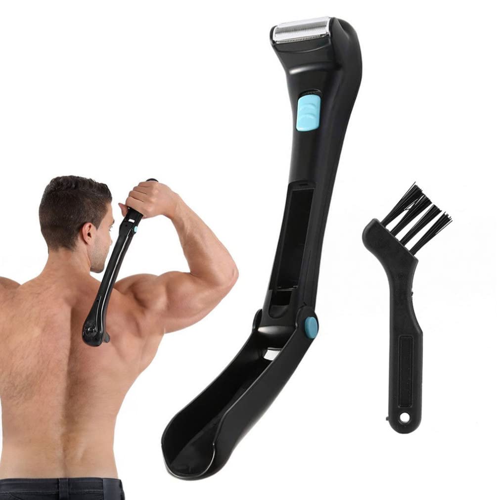 Electric Back Shaver for Men - Foldable Body Groomer with Long Handle, Painless Hair Trimmer & Remover for Back, Chest & Body | Perfect for Showering, Travel & At-Home Grooming