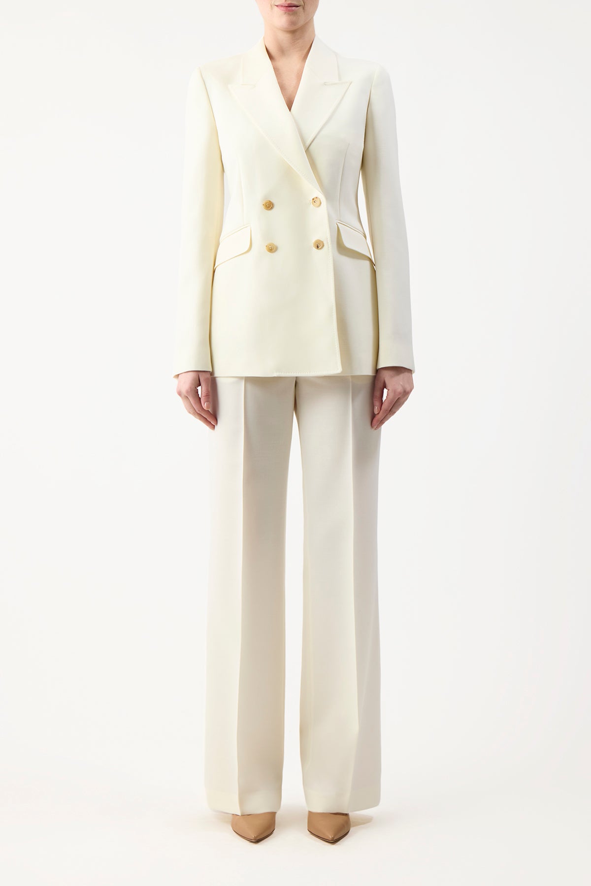 Angela Ivory Wool Blazer for Women | Elegant Sportswear Jacket | Perfect for Office, Business Meetings & Casual Outings