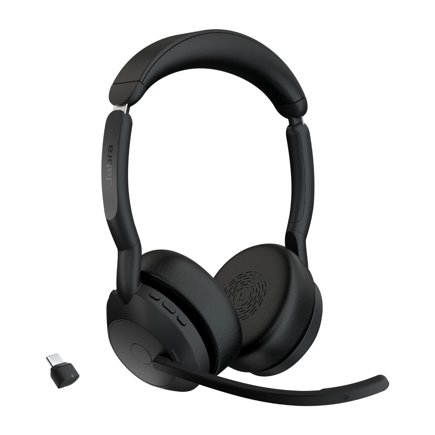 Jabra Evolve2 55 Wireless Stereo Headset with Active Noise Cancelling (ANC), Air Comfort Technology & Noise-Cancelling Microphones - Compatible with Zoom, Google Meet & UC Platforms - Black - Perfect for Remote Work, Online Meetings & Office Use