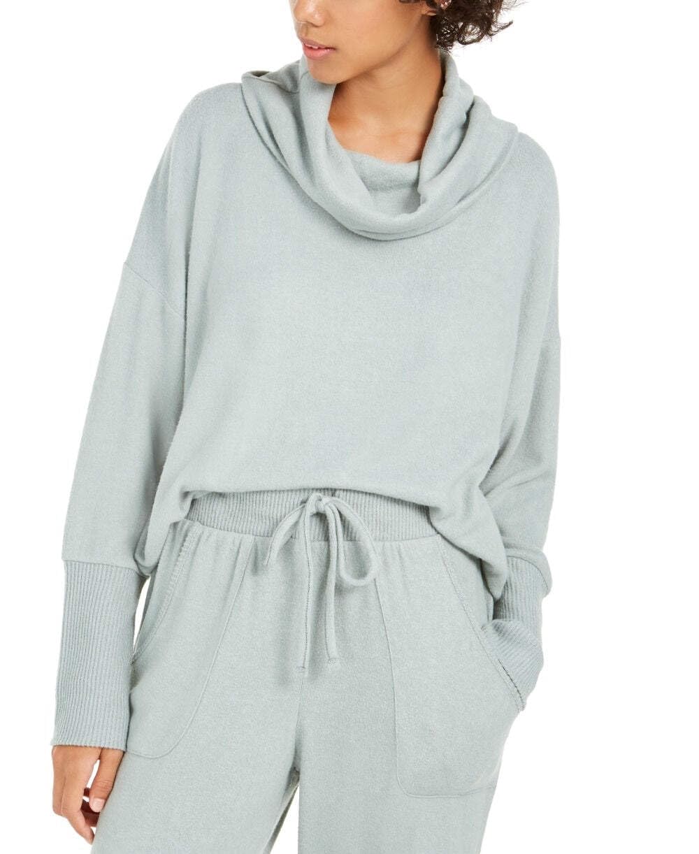 Junior's Cozy Funnel Neck Pullover Sweater - Green Women's Casual Knit Top Size Small | Warm Winter Wear for Teens, Perfect for School & Outdoor Activities