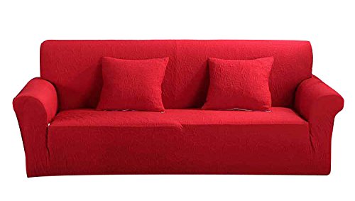 Baroque Style Decorative Throw Pillow Cover - Red Floral Printed Square Cushion 19.5x19.5 Inch for Sofa, Couch, Bedroom & Living Room Decor