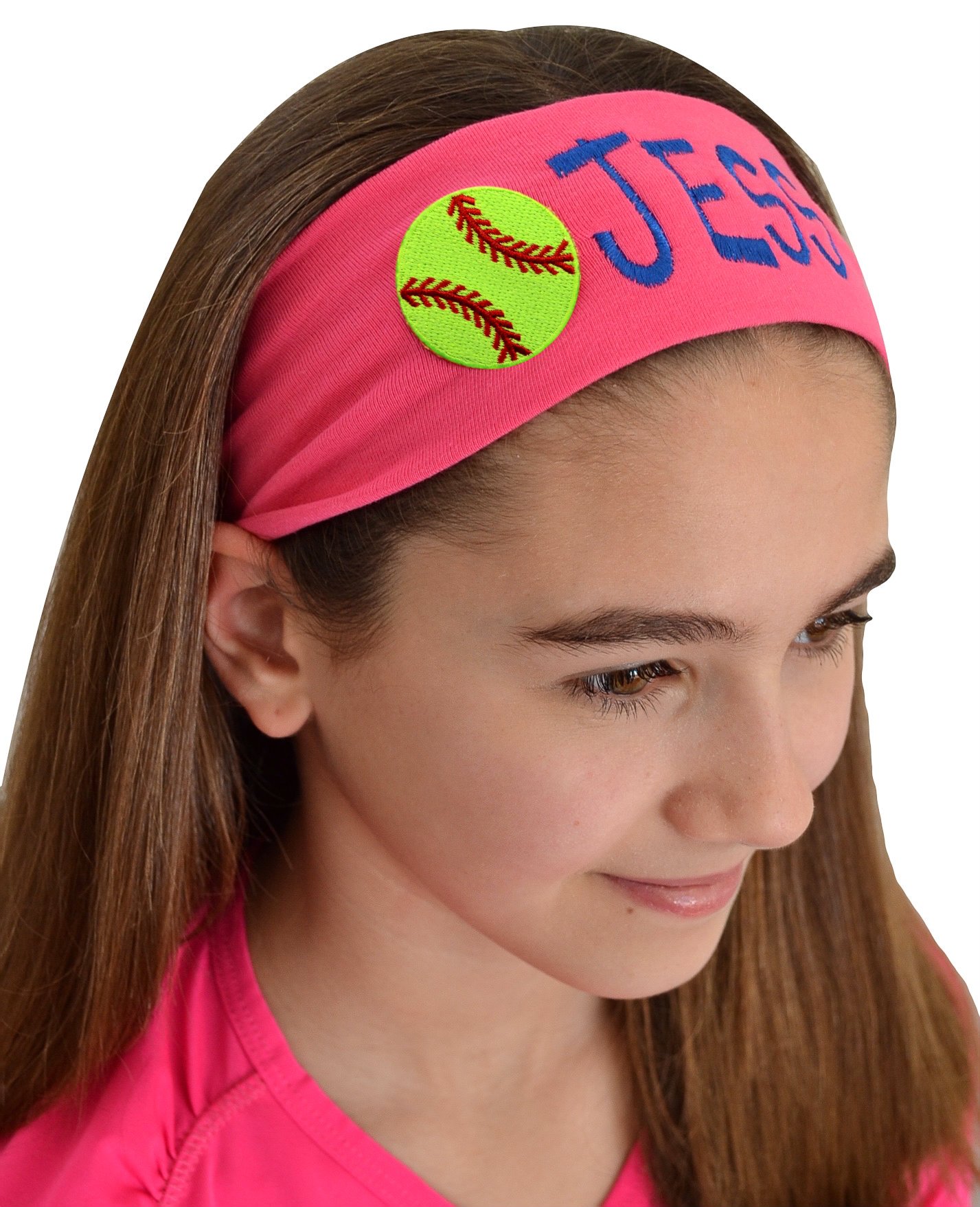 Custom Embroidered Softball Patch Cotton Stretch Headband - Personalized with Player Name & Team Colors - Perfect for Games, Practice & Team Spirit Accessories