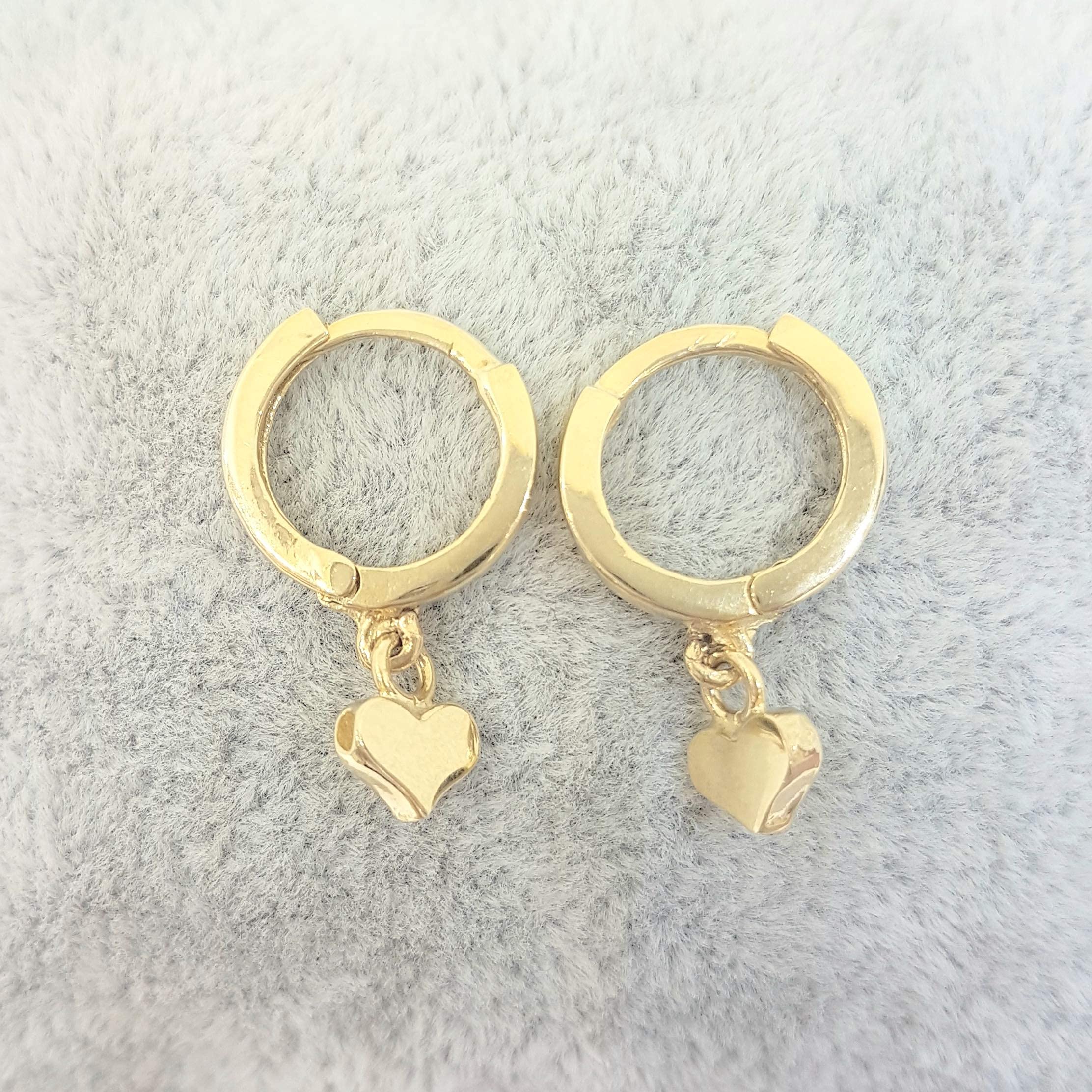 14K Solid Gold Dangle Drop Hoop Heart Earrings for Women - Elegant Valentine's Day, Birthday & Christmas Gift for Her, Mom or Girlfriend | Perfect for Date Nights, Weddings & Special Occasions