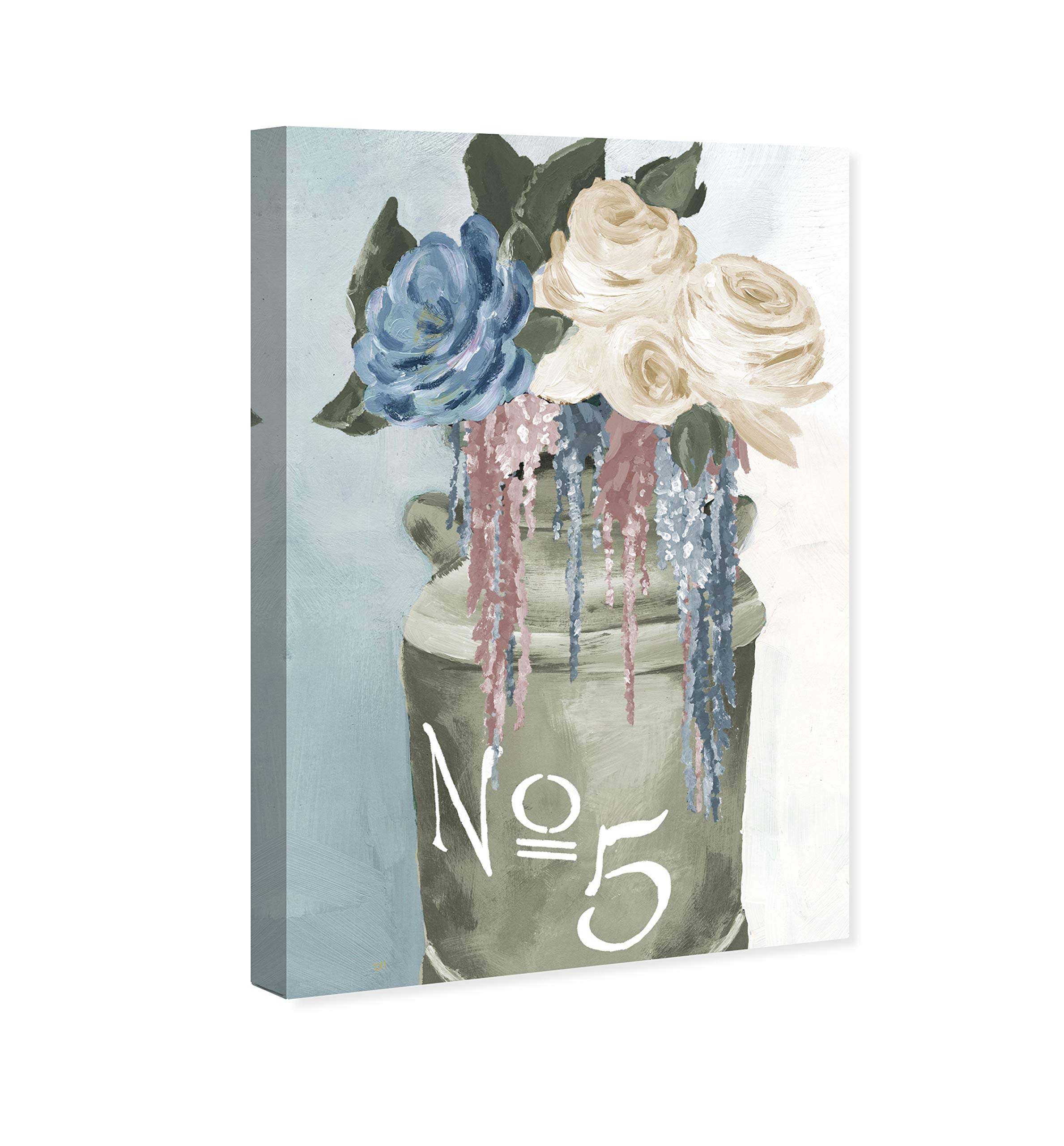 Oliver Gal Artist Co. Floral Wall Art Canvas Print - 'Big Flower Jar' Home Decor Painting, 30x45 Inches, Green & Blue Botanical Art - Perfect for Living Room, Bedroom & Office Wall Decor