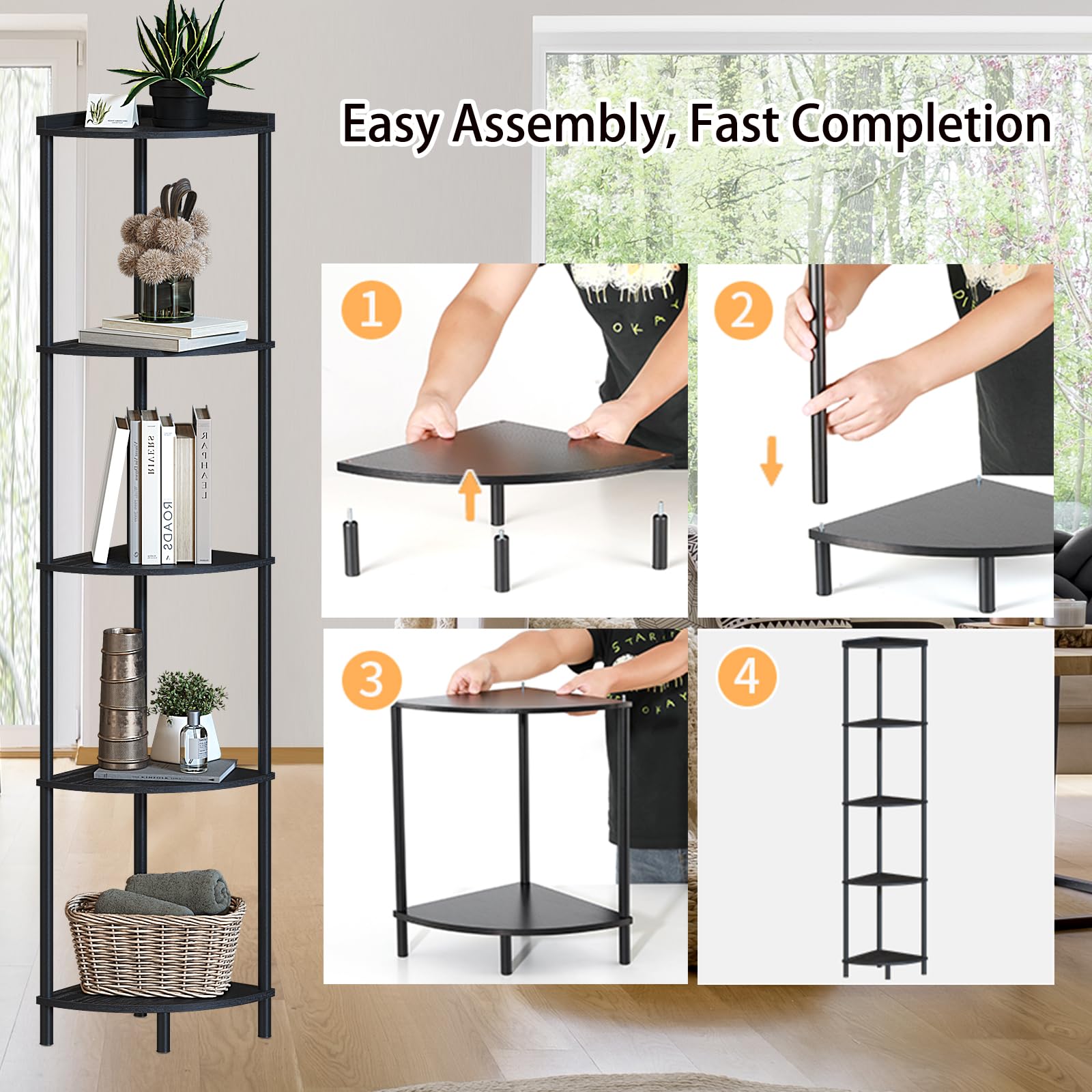 SUNMORY 5-Tier Corner Shelf Stand - 65