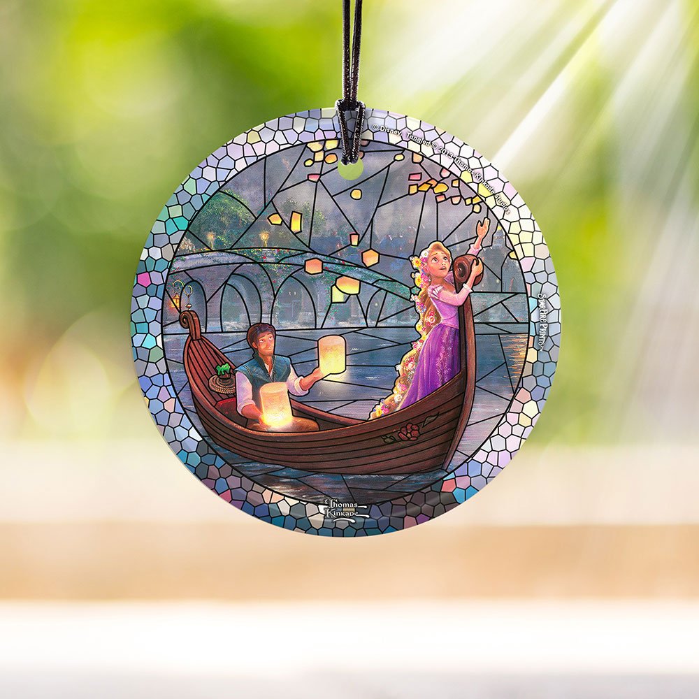 Disney Tangled Rapunzel Stained Glass Hanging Ornament – 3.5” Starfire Prints Light Catcher – Perfect for Home Decor, Birthday Gifts & Disney Collectors – Great for Bedroom, Nursery & Window Decorations