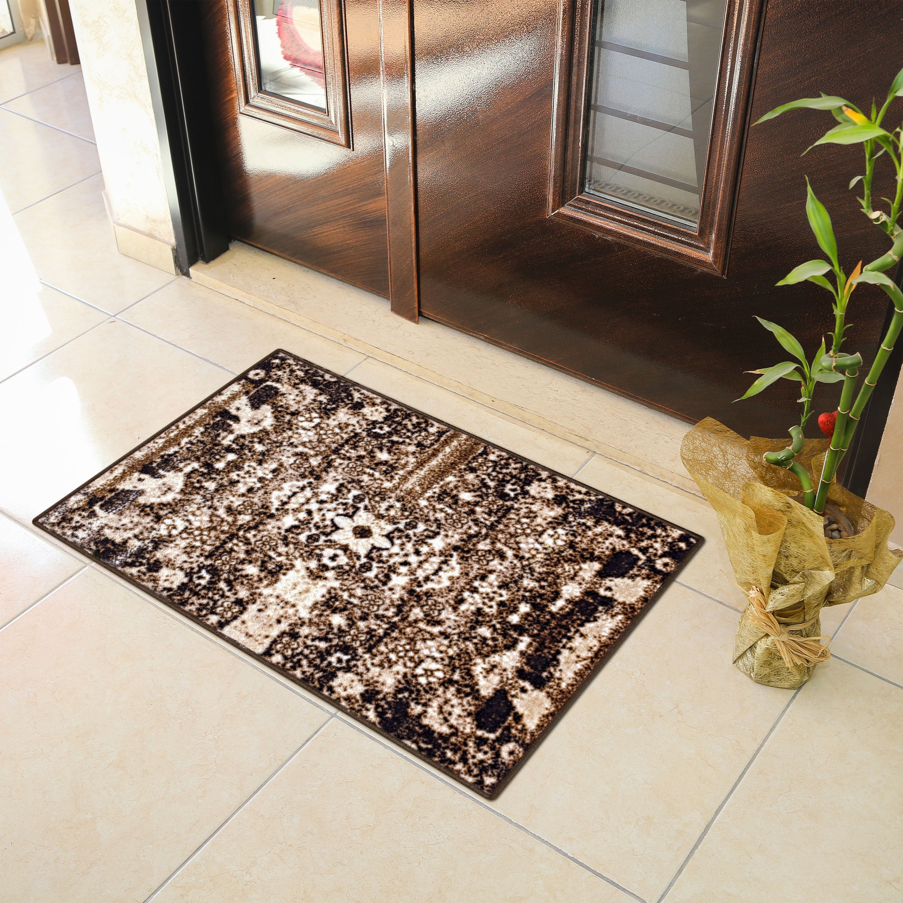 Oswell Medallion Non-Slip Washable Indoor Area Rug - Soft Living Room Carpet, Bedroom Runner, Kitchen Mat for Home Decor