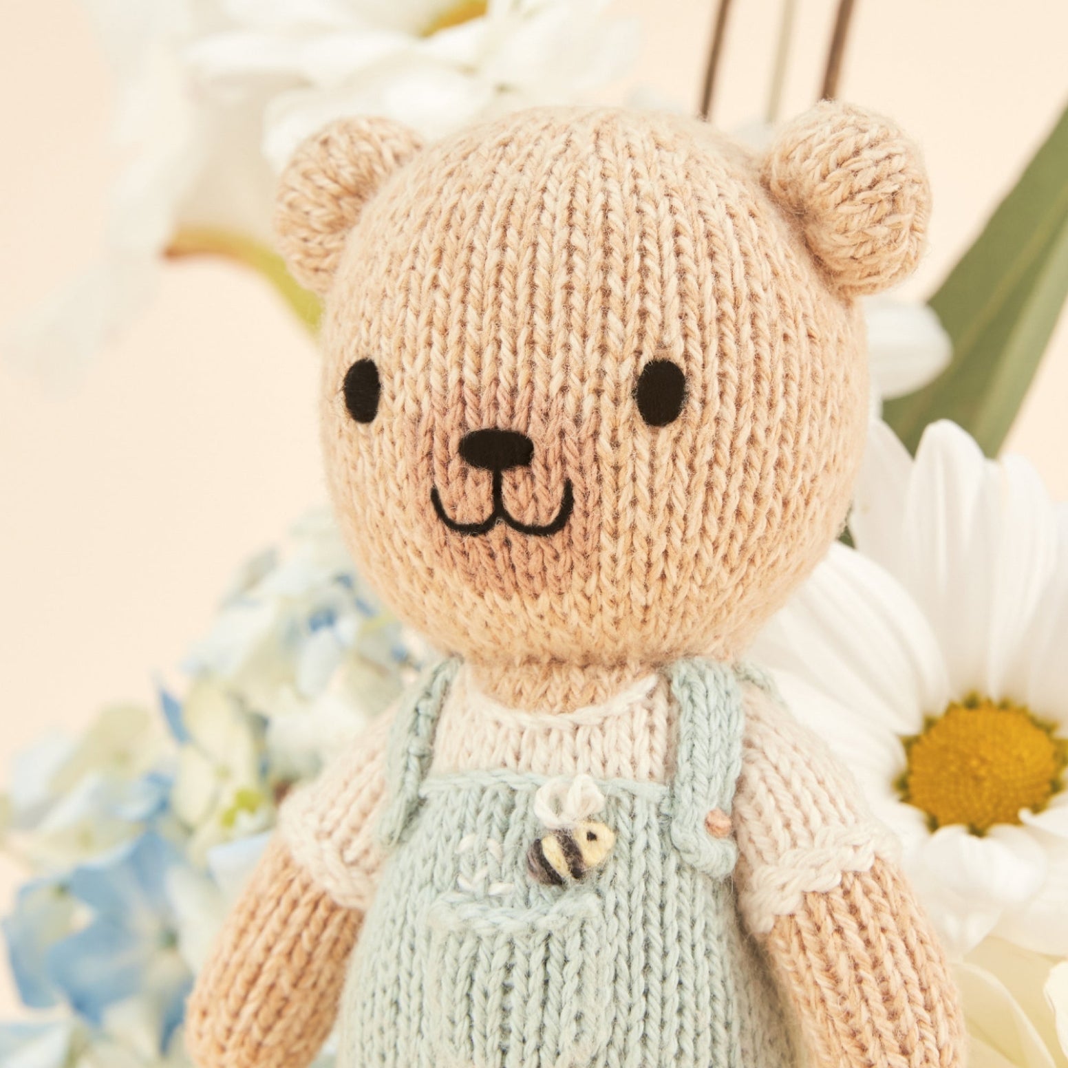 Cuddle + Kind Tiny Charlie the Honey Bear Handmade Knit Doll - Donates 10 Meals to Children in Need | Perfect Baby Shower Gift & Nursery Decor