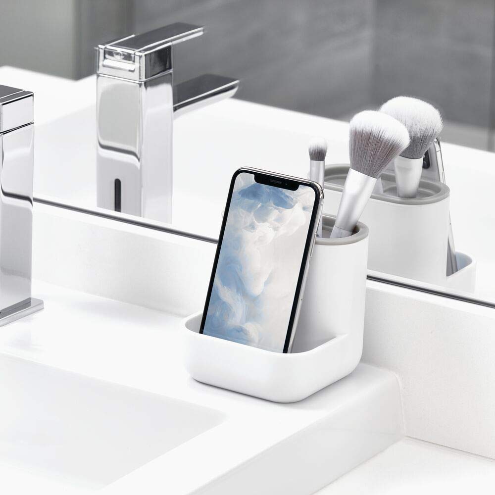 iDesign Cade Bathroom Countertop - White & Gray for Vanities & Desks
