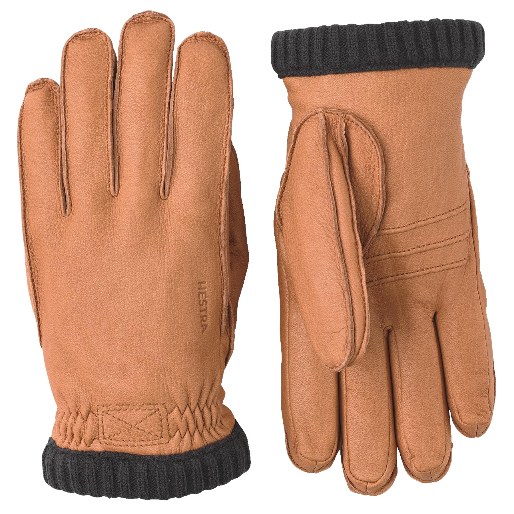 Hestra Deerskin Primaloft Rib Glove - Insulated Leather Work Gloves for Men & Women - Warm Winter Gloves for Outdoor Activities, Hiking, Skiing & Everyday Use