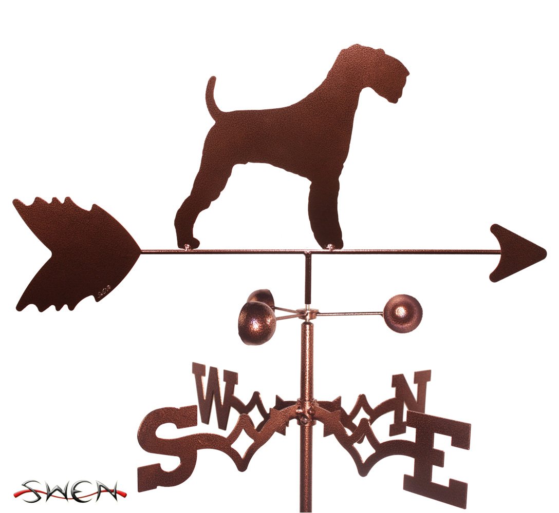 Handmade Airedale Terrier Dog Weathervane - SWEN Products - Side Mount Outdoor Decor for Garden, Yard, or Roof - Rustic Home & Farmhouse Decoration