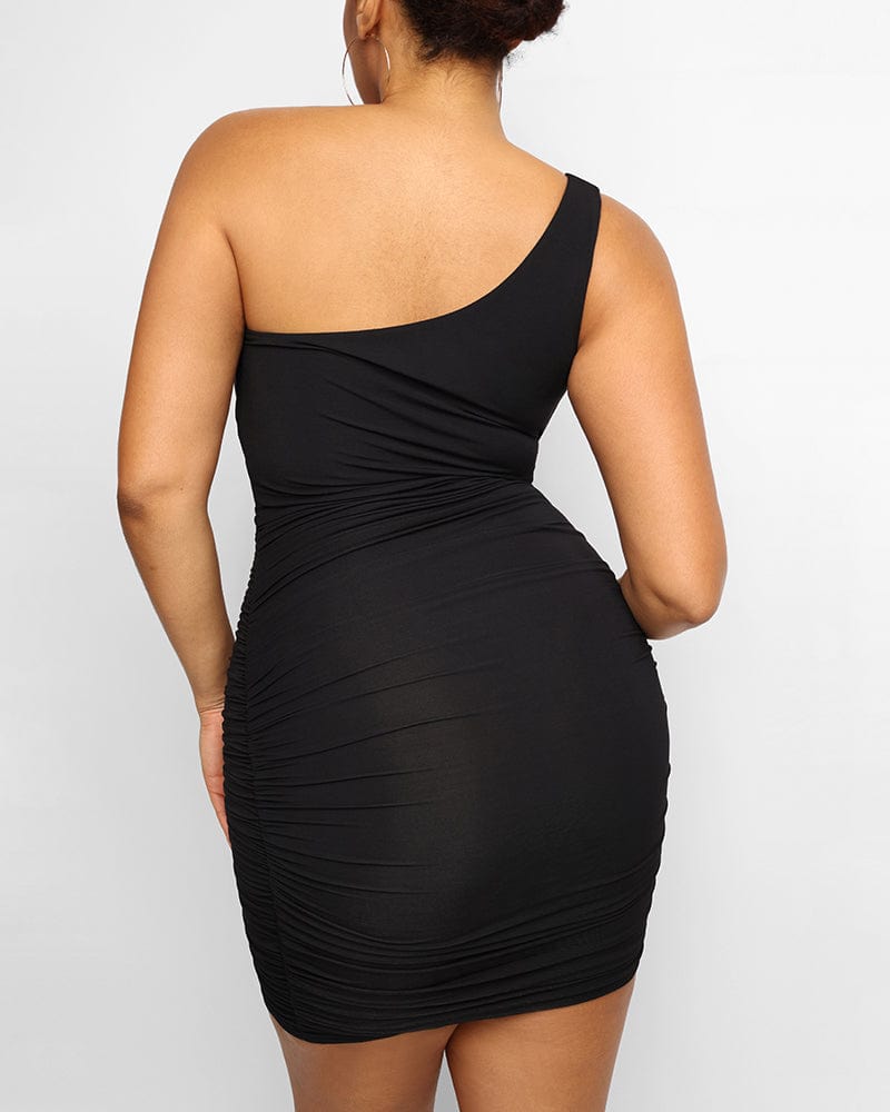 Women's Slimming Ruched Tank Dress - Flattering Bodycon Style for Party, Date Night & Special Occasions
