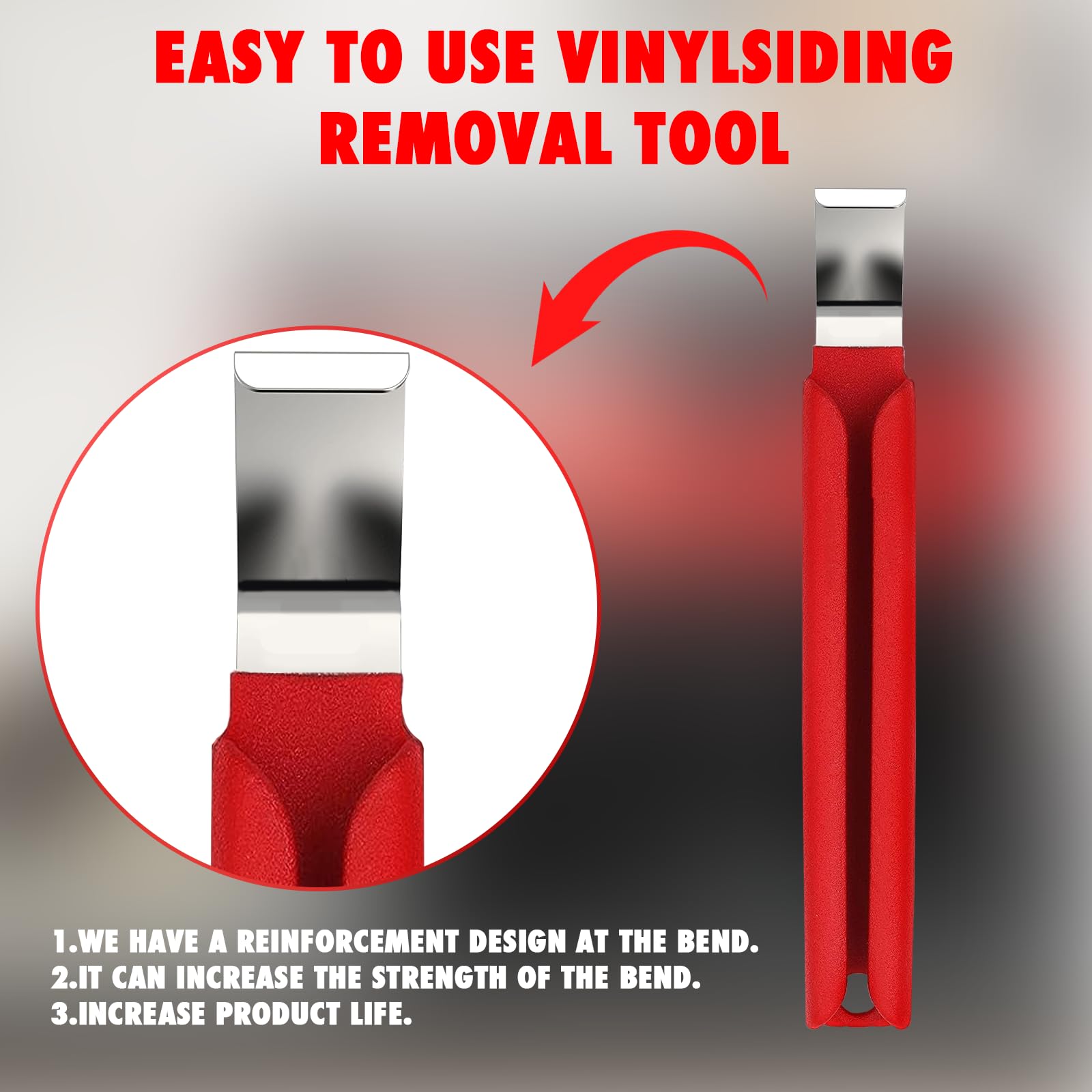 TonGass 2-Pack 7-Inch Vinyl Siding Removal Tool with Extra Long Handle - Heavy Duty Steel Blade for Vinyl Installation & Removal - Ultimate Zip Tool to Prevent Siding Damage - Perfect for Home Renovation & DIY Projects