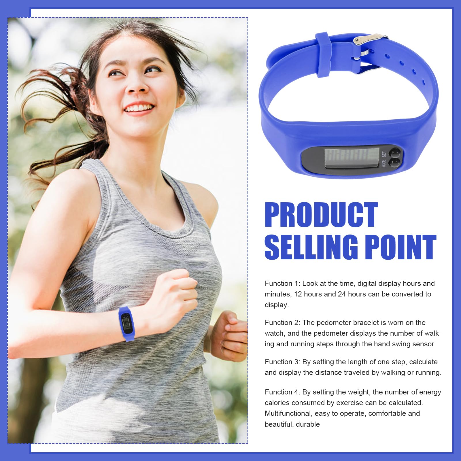 BESPORTBLE Women's Fitness Bracelet - Step Counter Watch with Pedometer for Running, Walking & Workouts - Yellow Wristband for Women & Kids - Perfect for Gym, Jogging & Daily Activity Tracking